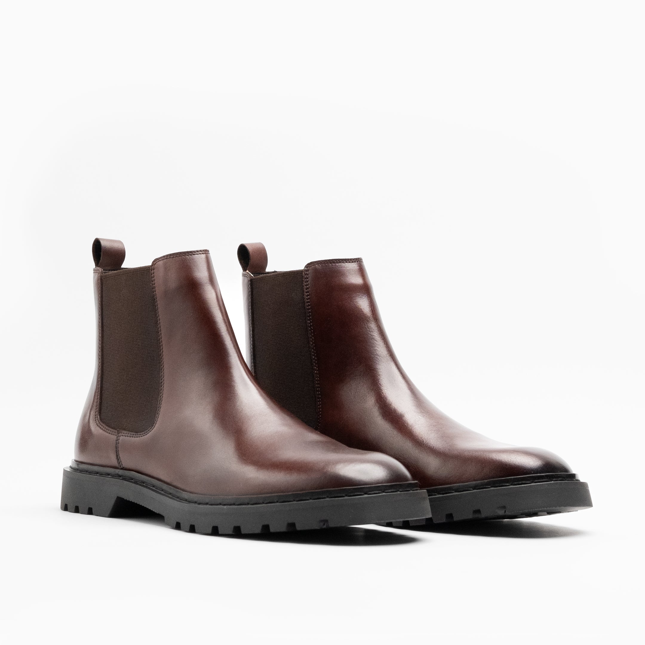 Walk London Mens Milano Chelsea Boot in Brown Leather