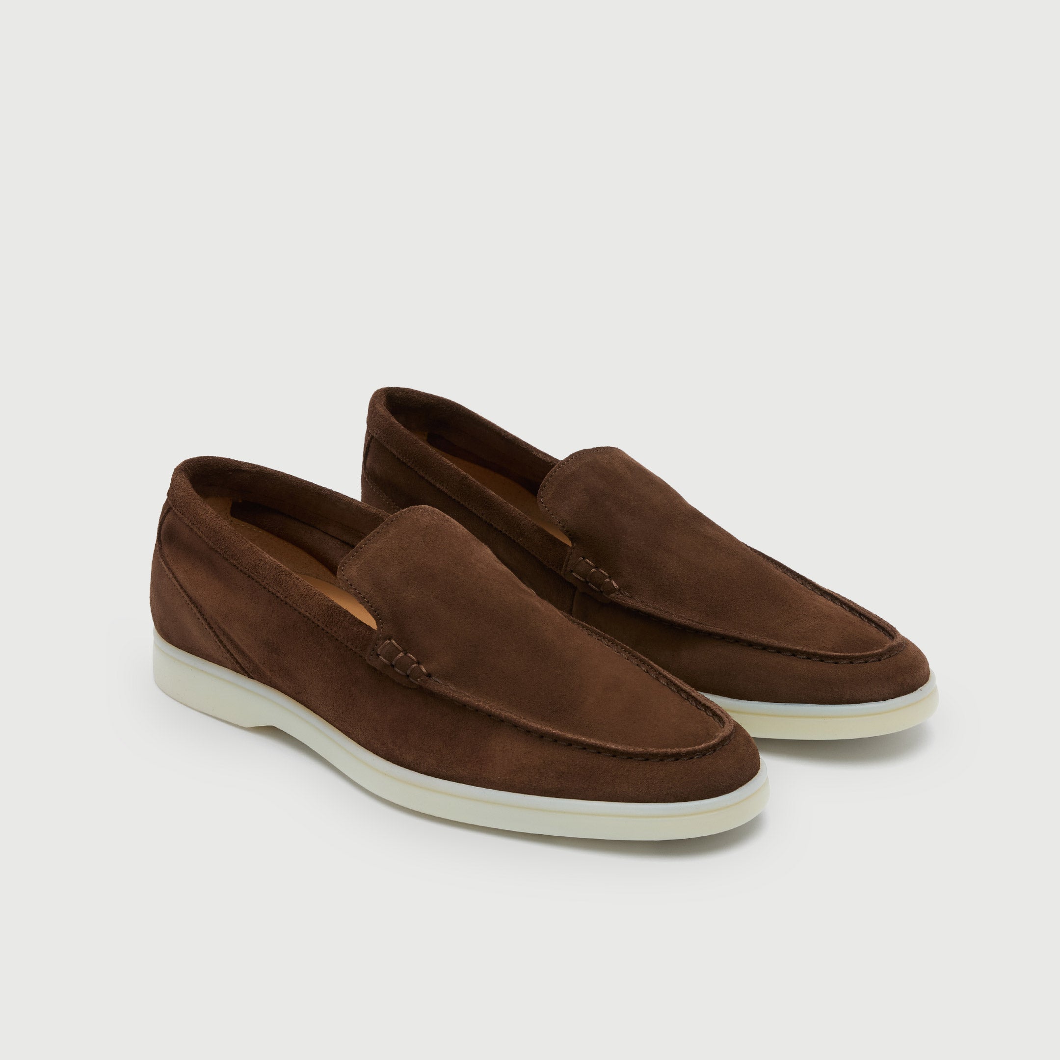 Walk London Mens Monaco Slip On Loafer in Brown Suede