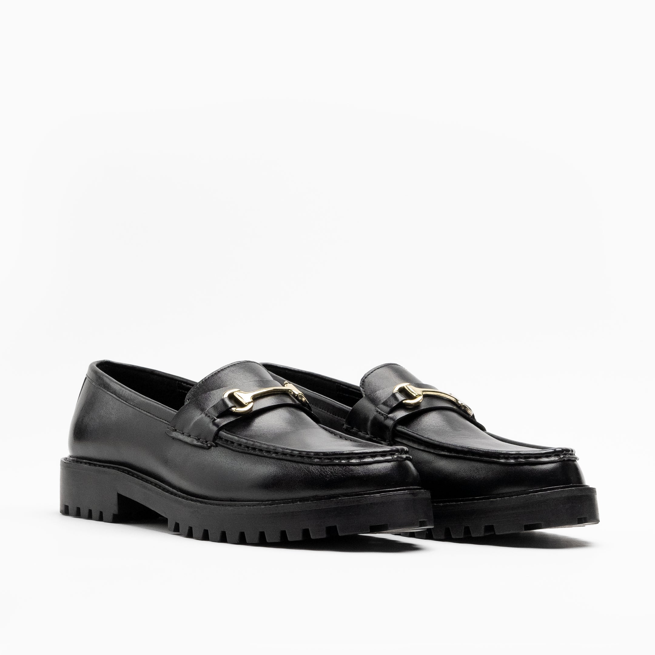 Walk London Mens Sean Trim Loafers Black Leather