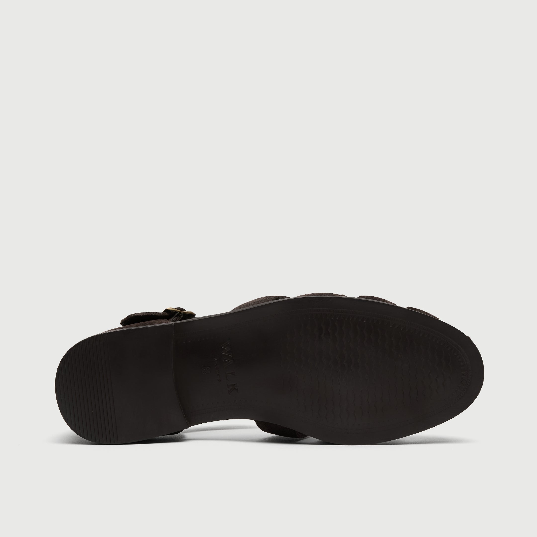 Walk London Promenade Brown Suede Men's Sandal sole view