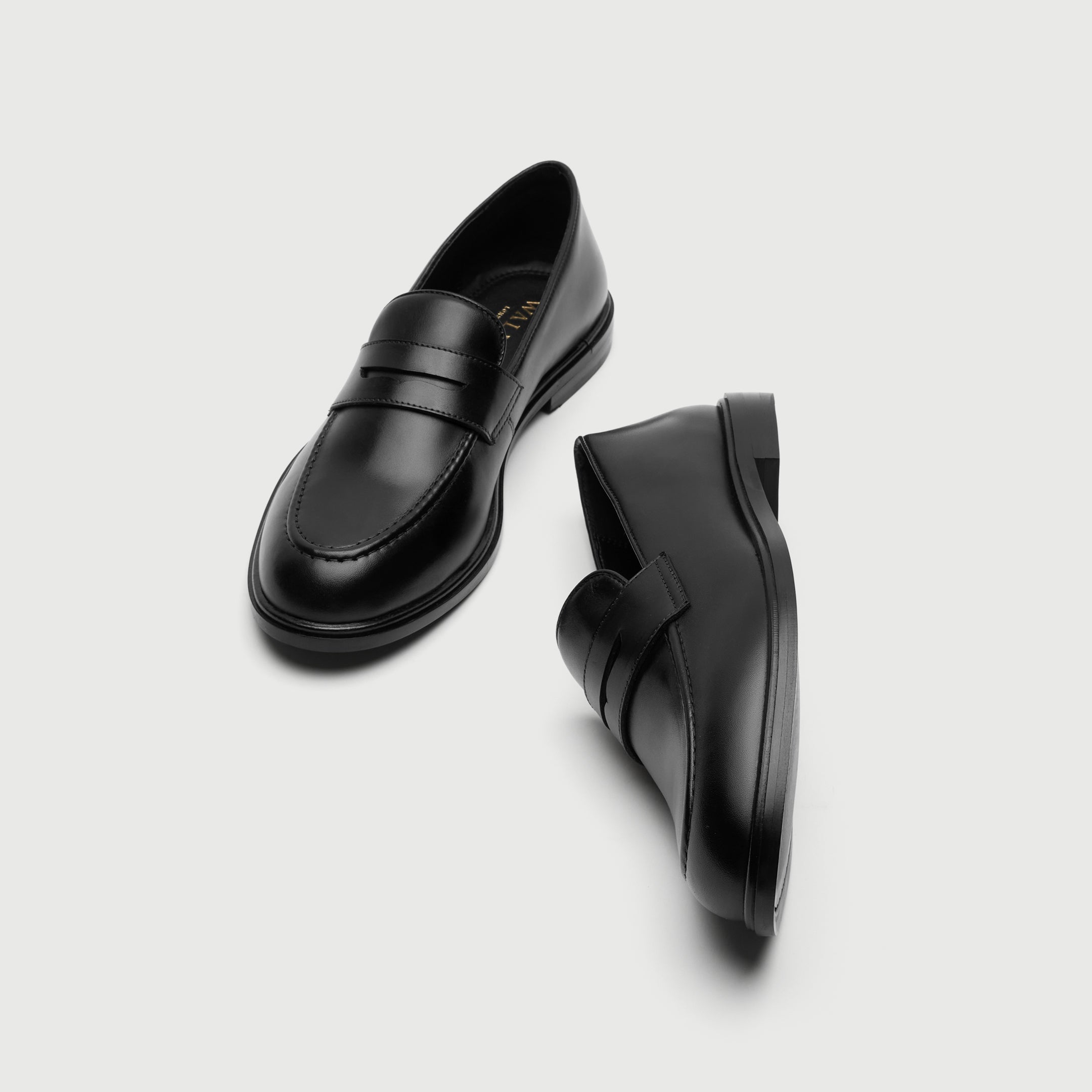 Walk London Putney Saddle loafer in Black leather