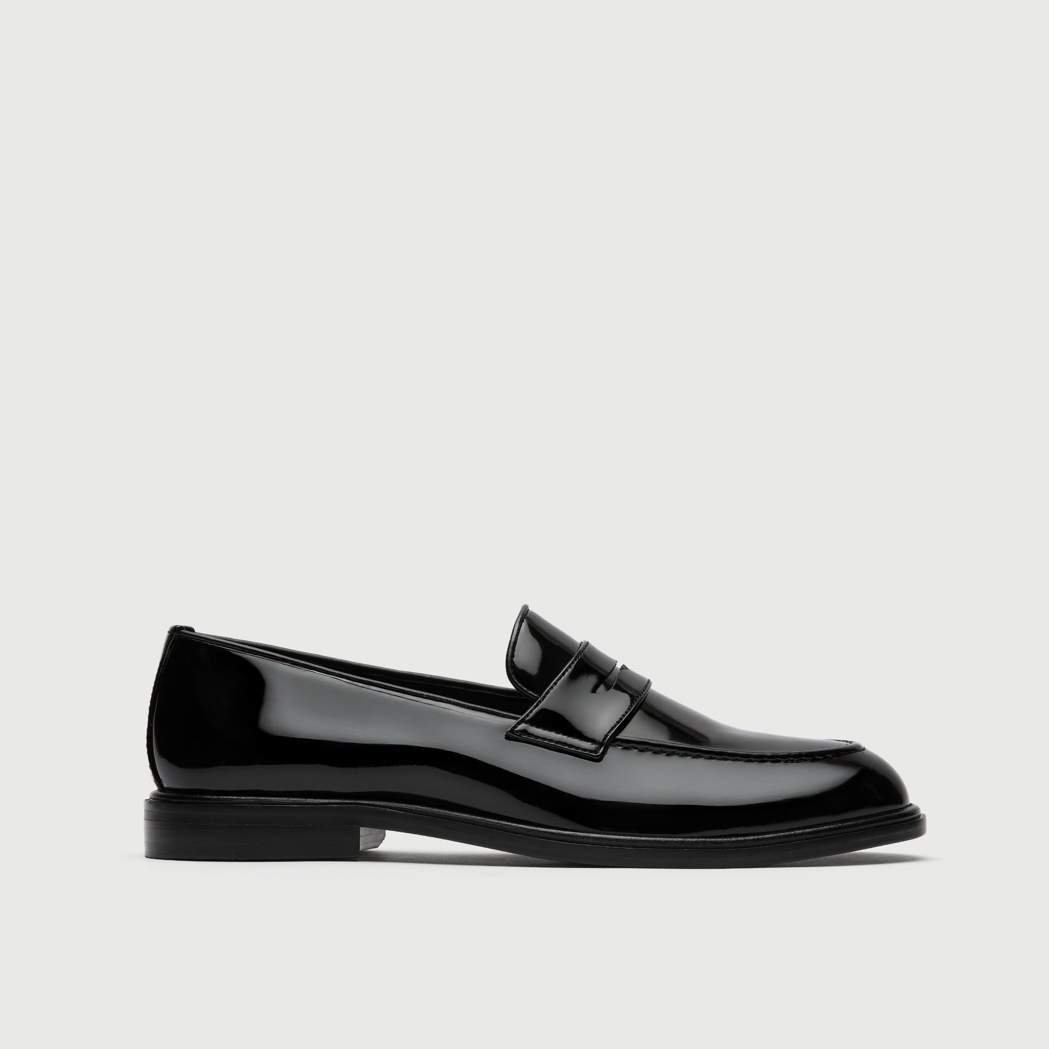 Walk London Putney Black Patent Loafer side view