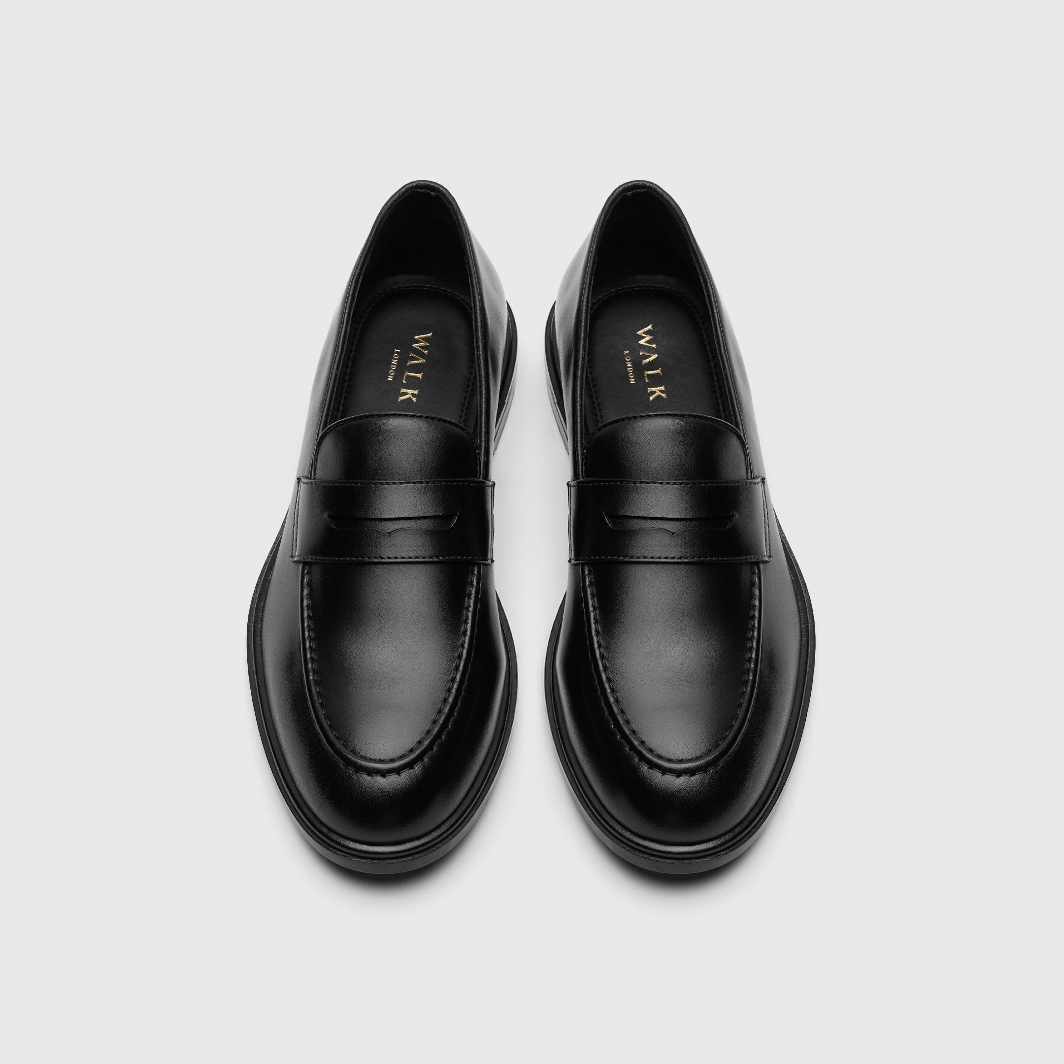 Walk London Putney Saddle loafer in Black leather