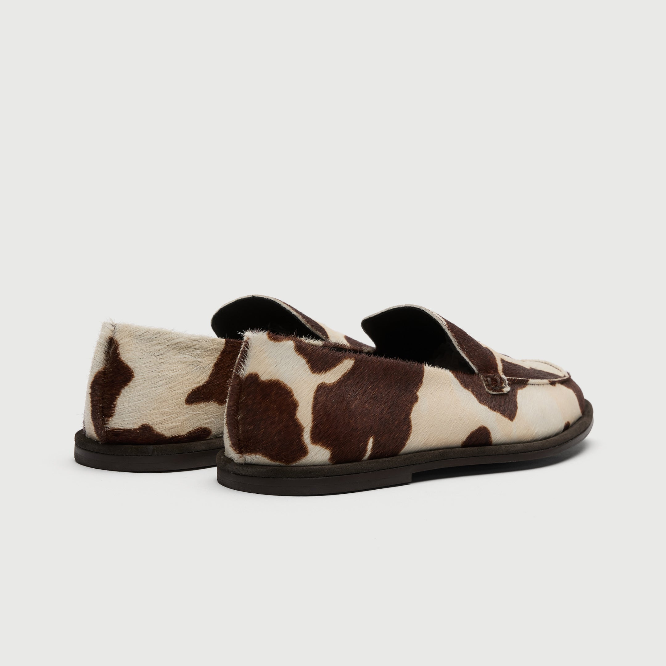 Walk London San Marino Slip On Pony Hair Cow Print Loafer heel view