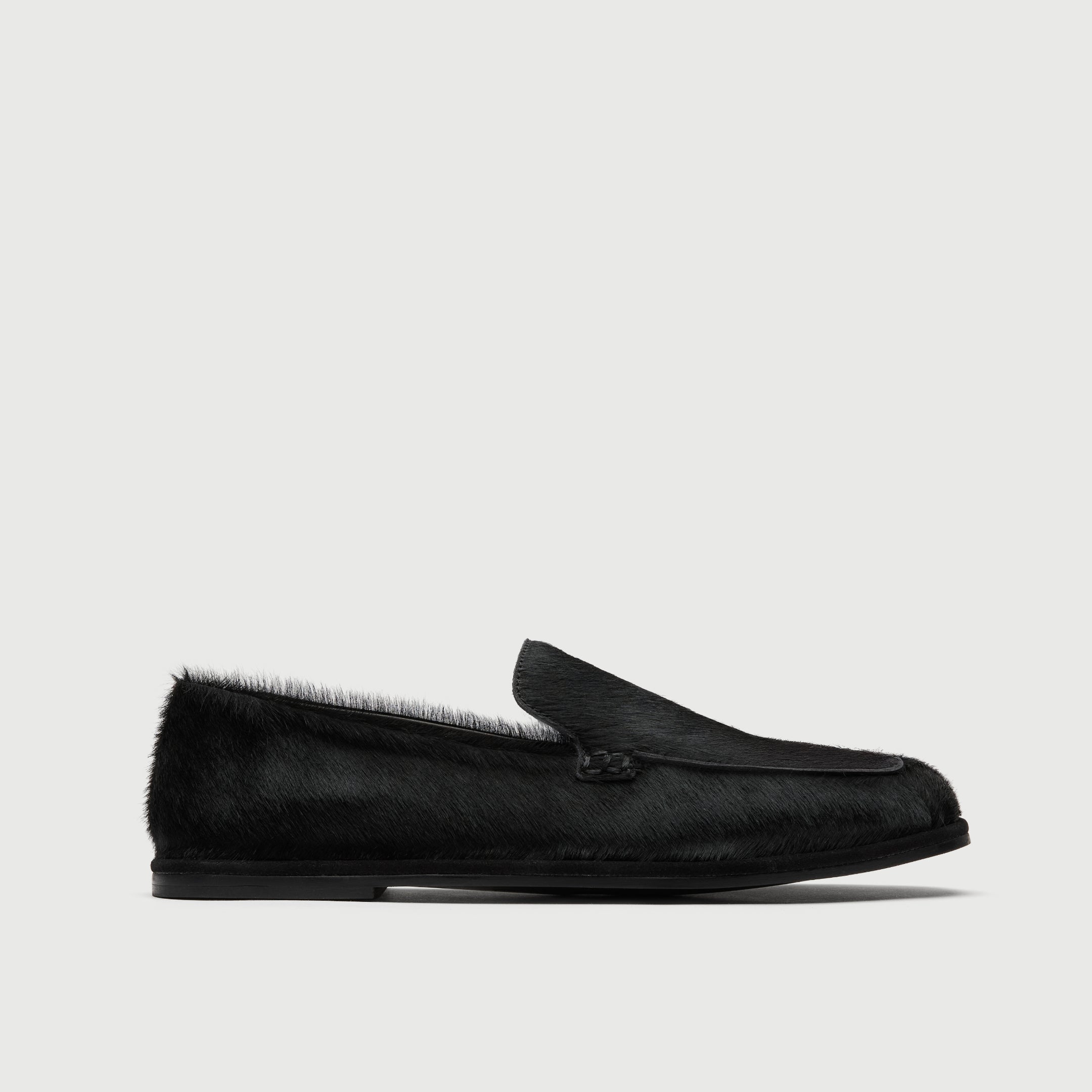 Walk London San Marino Slip On Black Pony Hair Loafer - side view