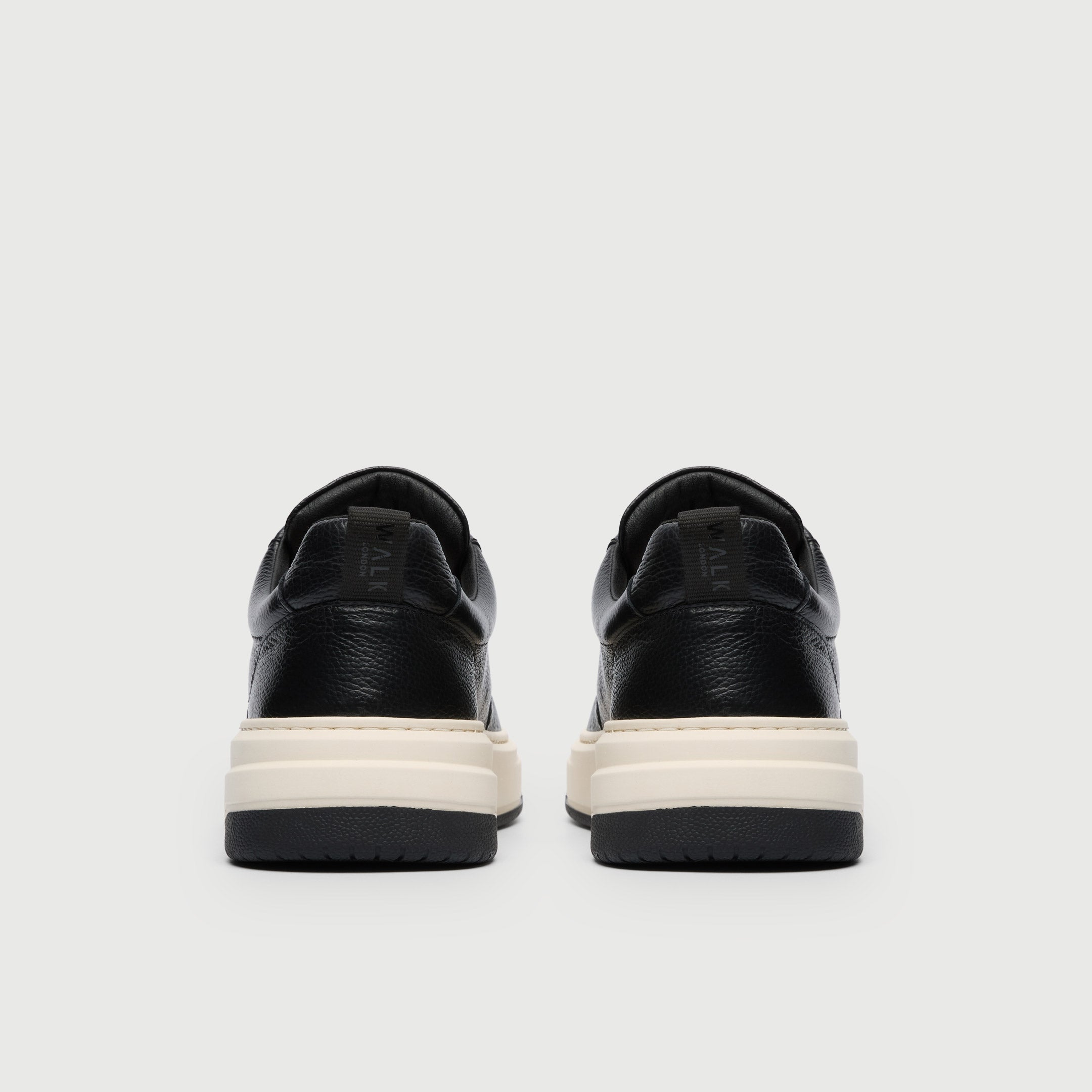 Walk London Men's Santa Monica Trainer in Black Leather