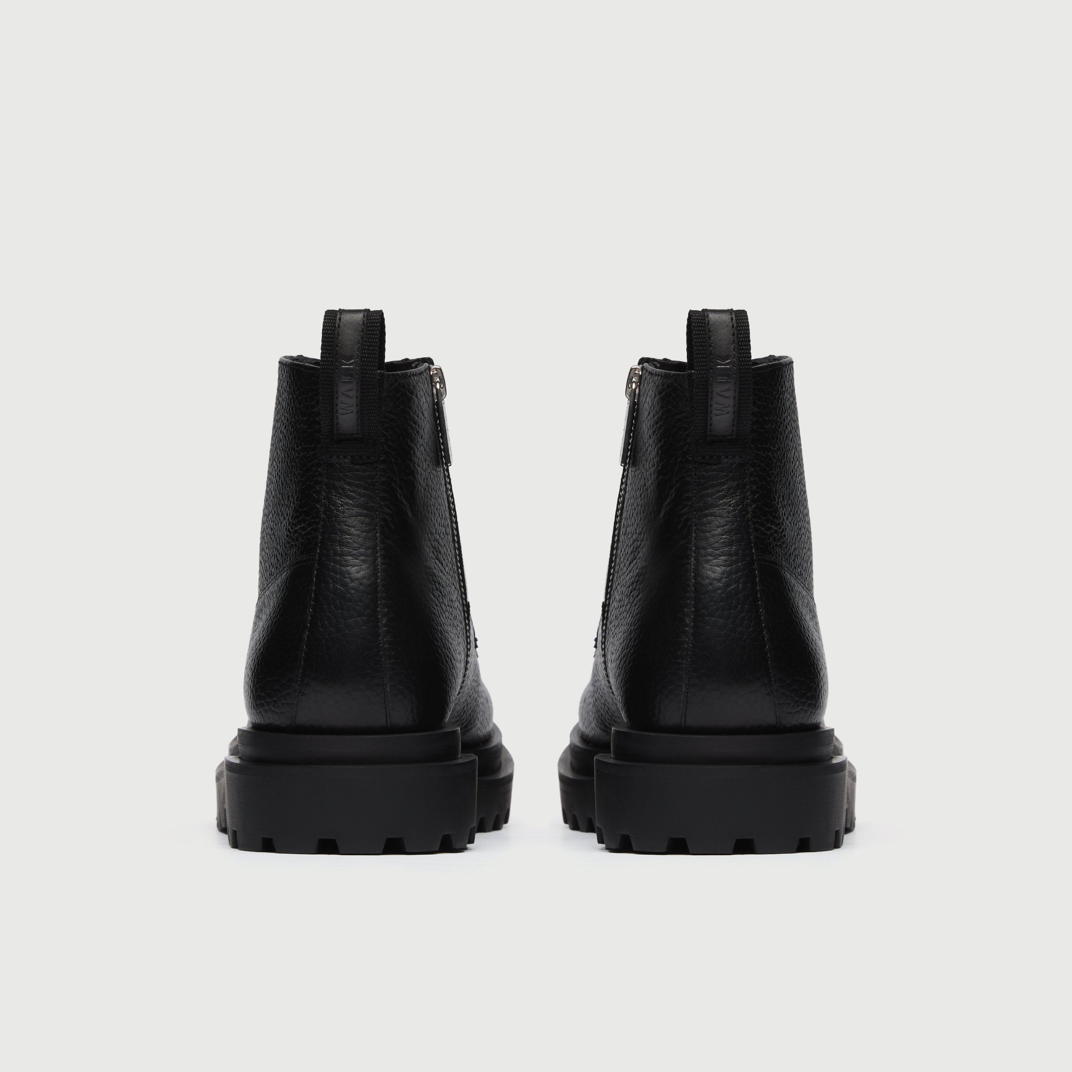 WALK London Men's Sully Apron Boot in Black Leather