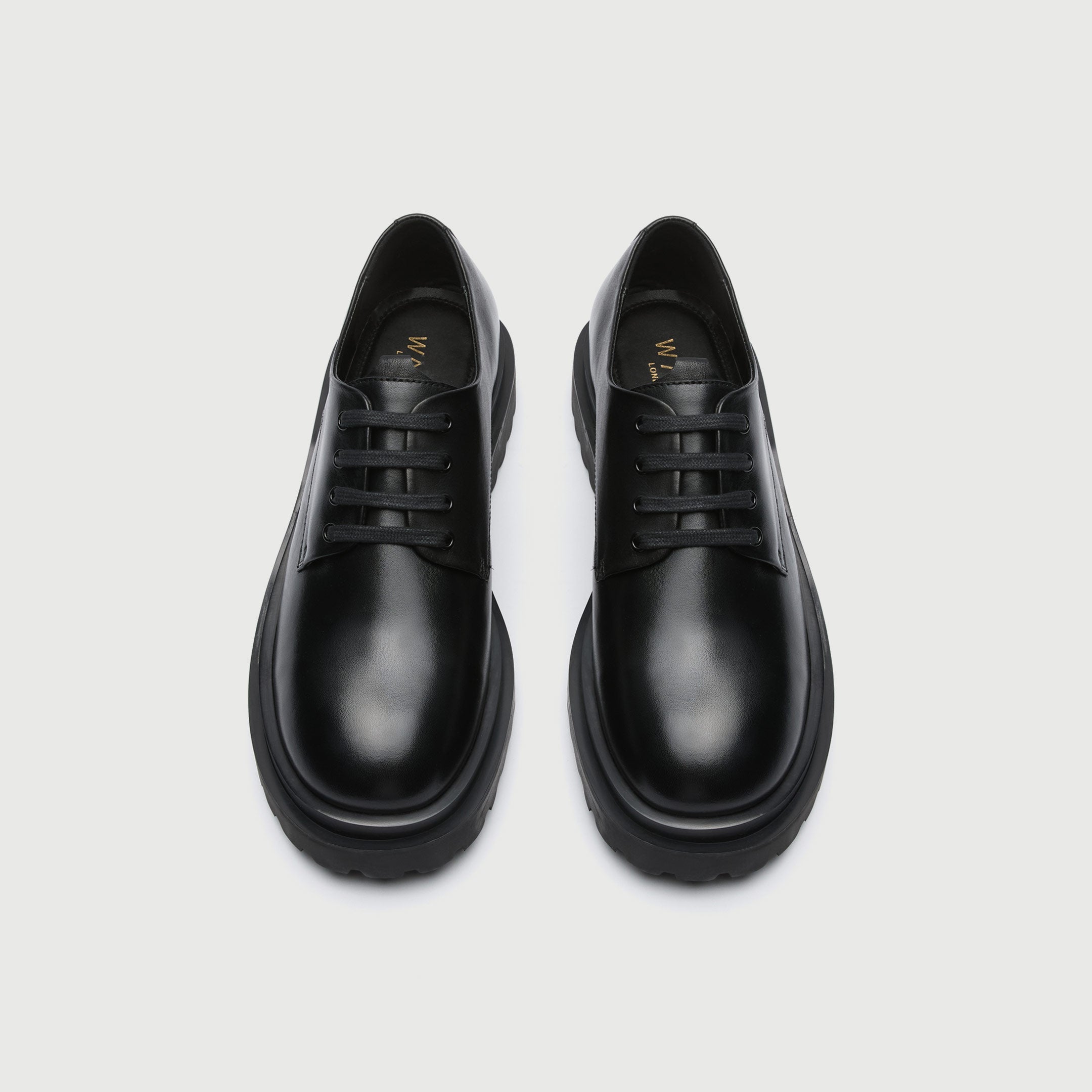 Walk London Mens - Sully Derby Shoe - Black Leather