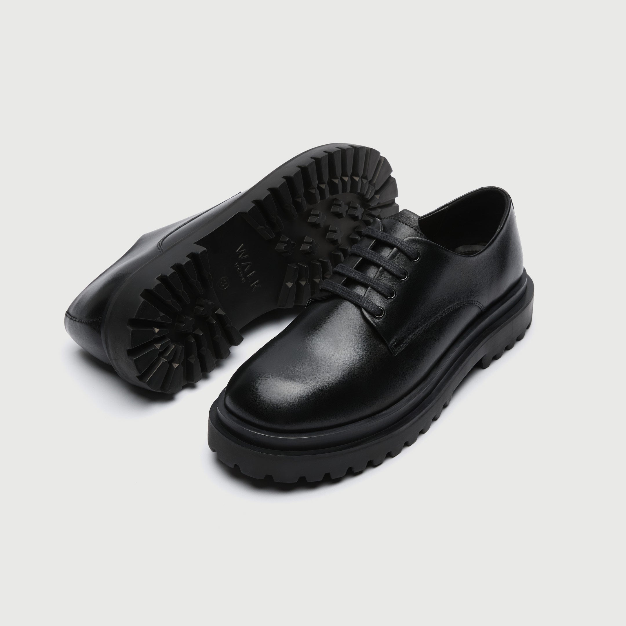 Walk London Mens - Sully Derby Shoe - Black Leather