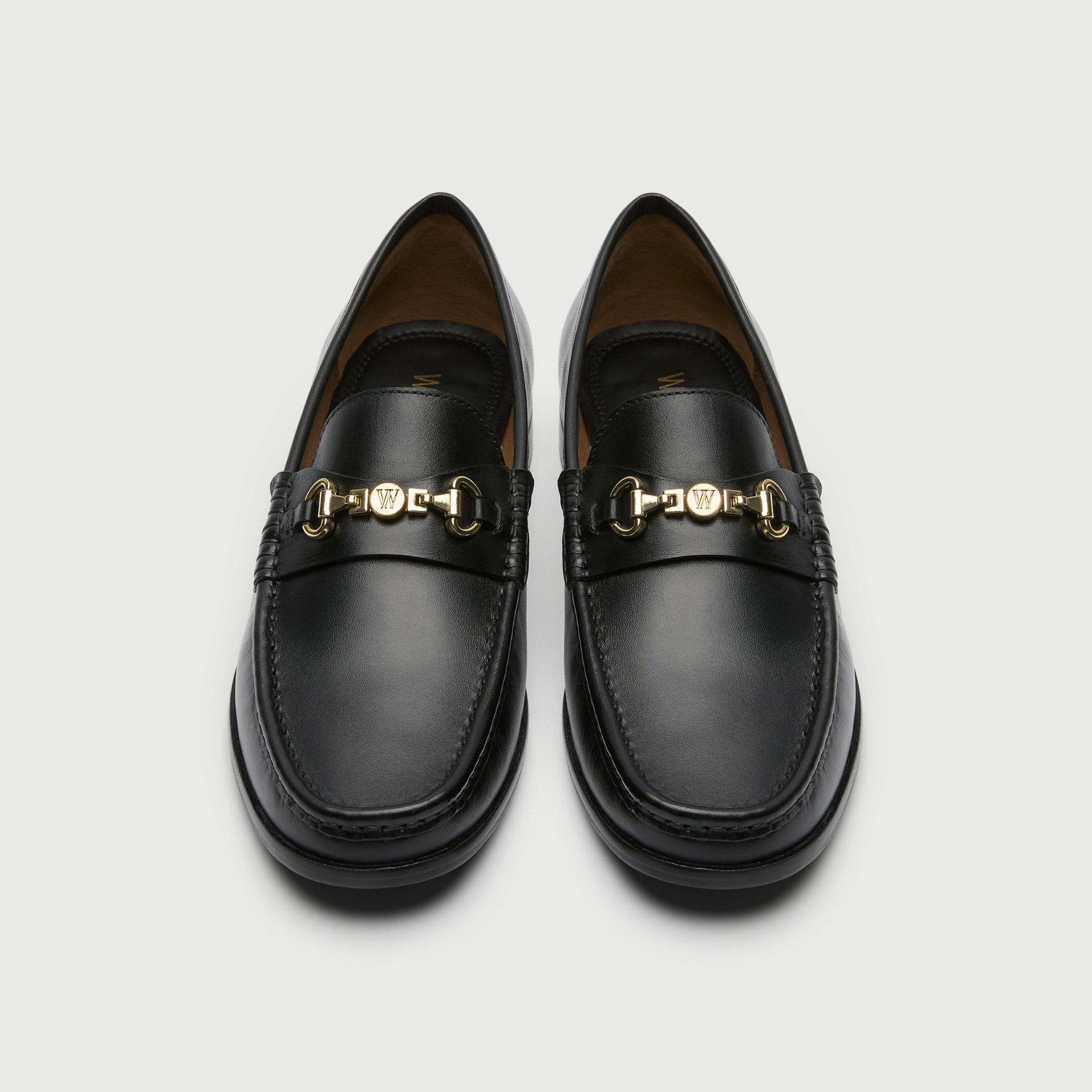 Walk London Mens Tino Trim Loafer in Black Leather