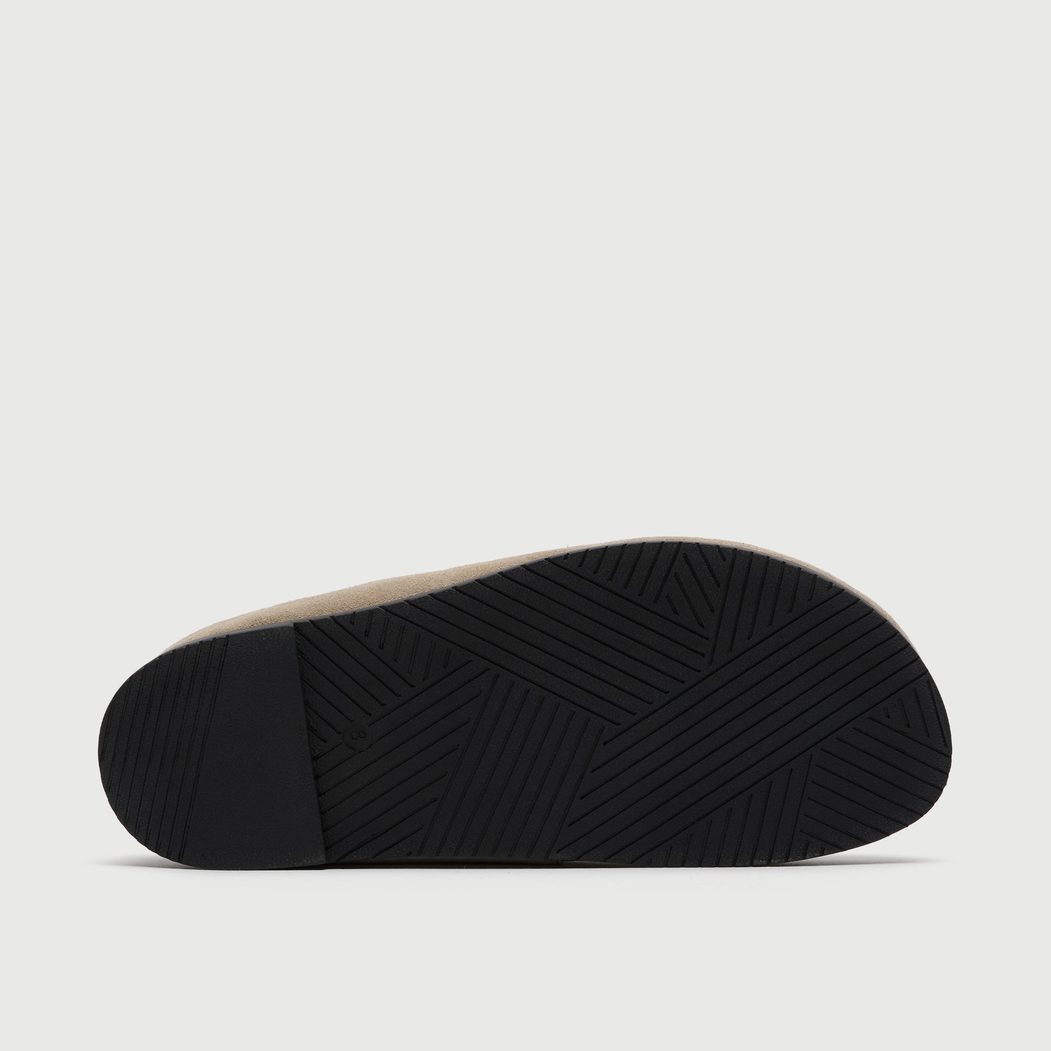 Walk London Track Stone Beige Suede Slider sole view