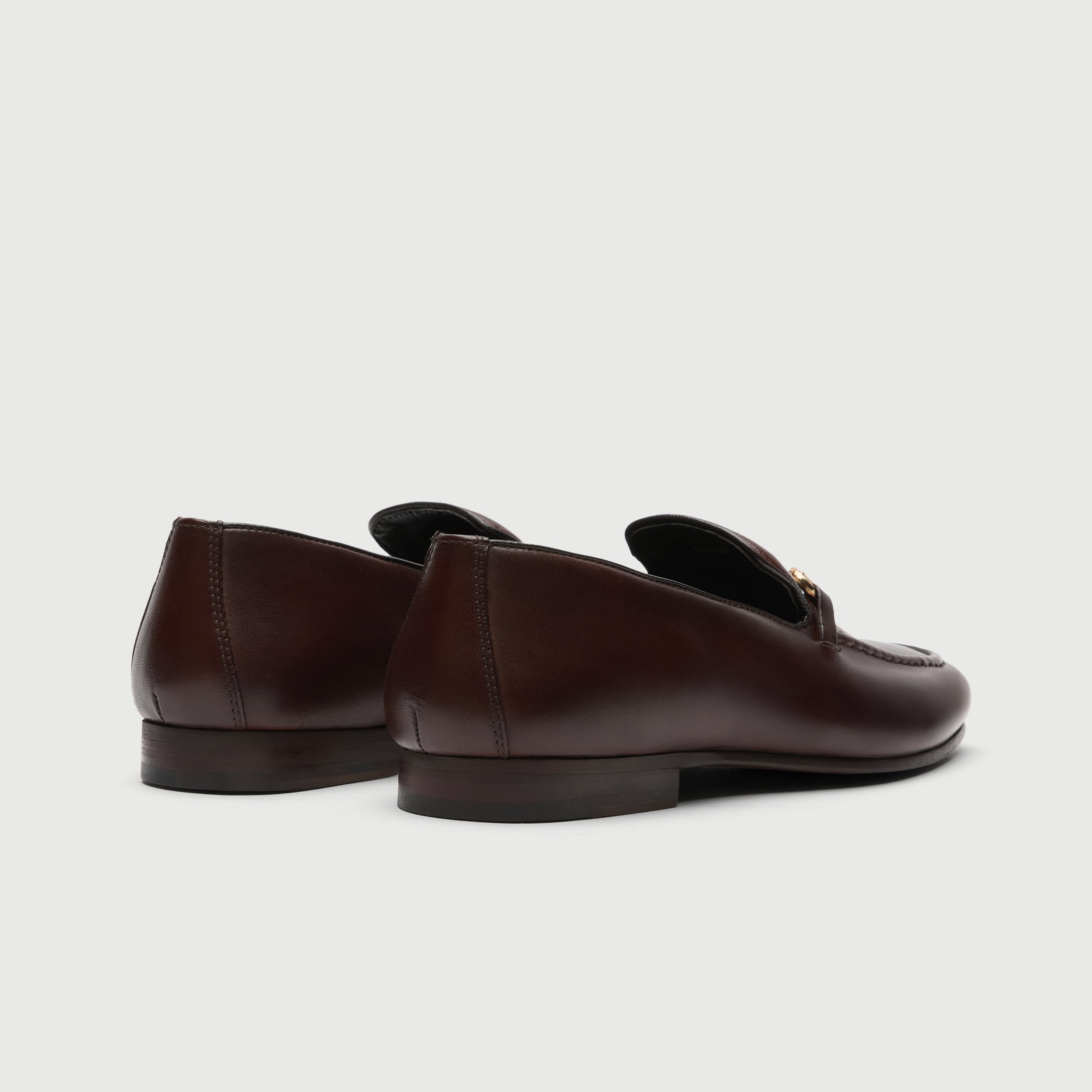 Walk London Mens Trent Trim Loafer in Brown Leather