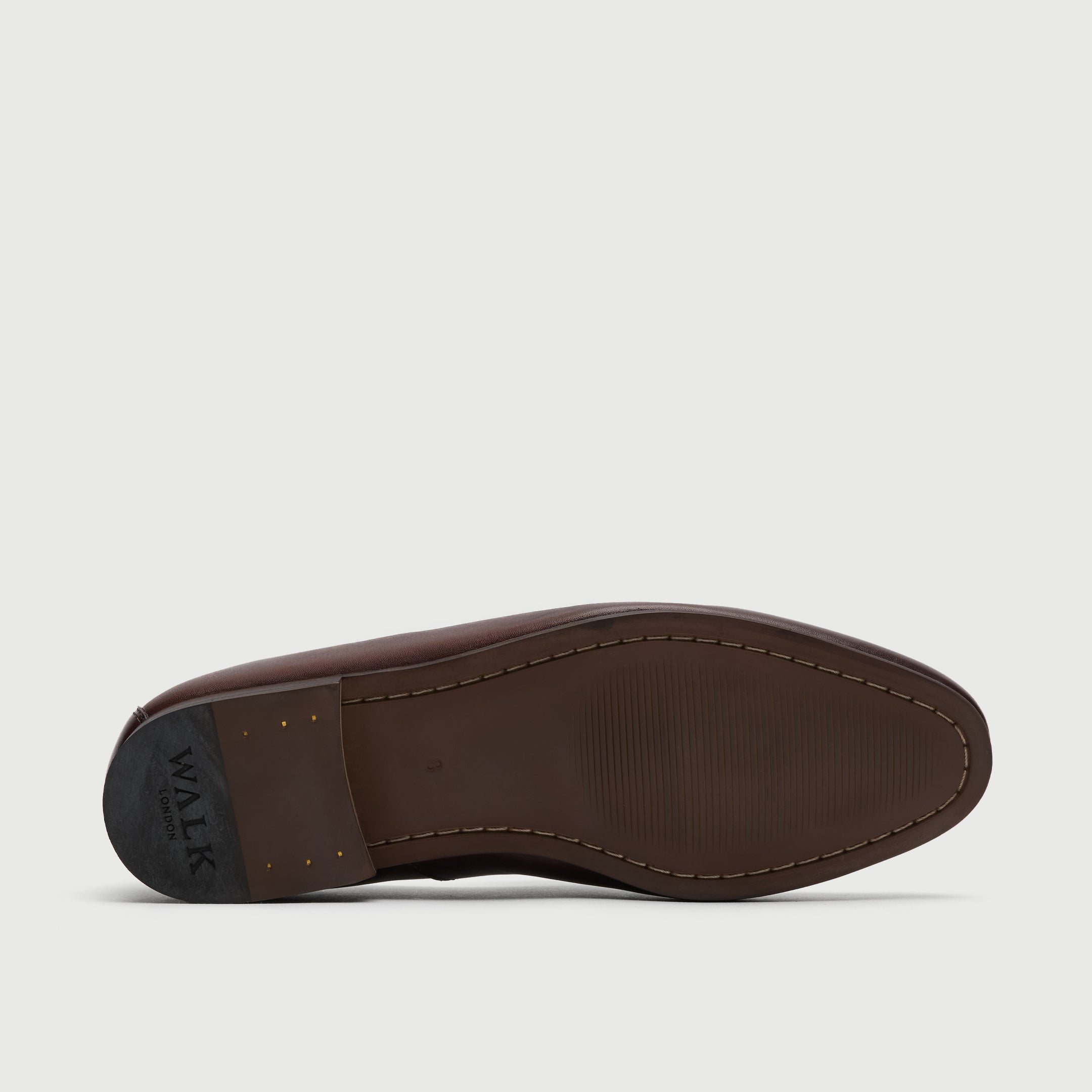 Walk London Mens Trent Trim Loafer in Brown Leather