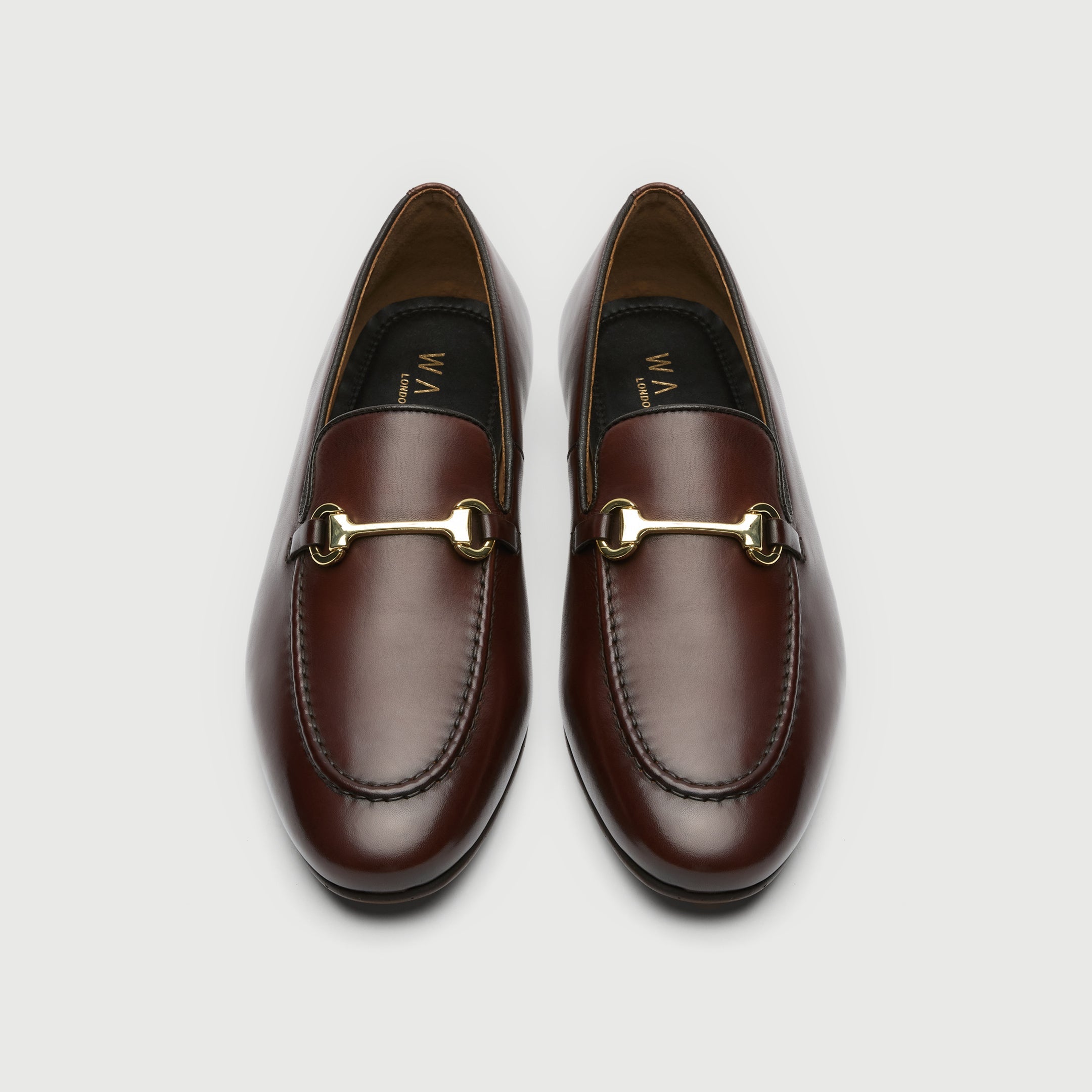 Walk London Mens Trent Trim Loafer in Brown Leather