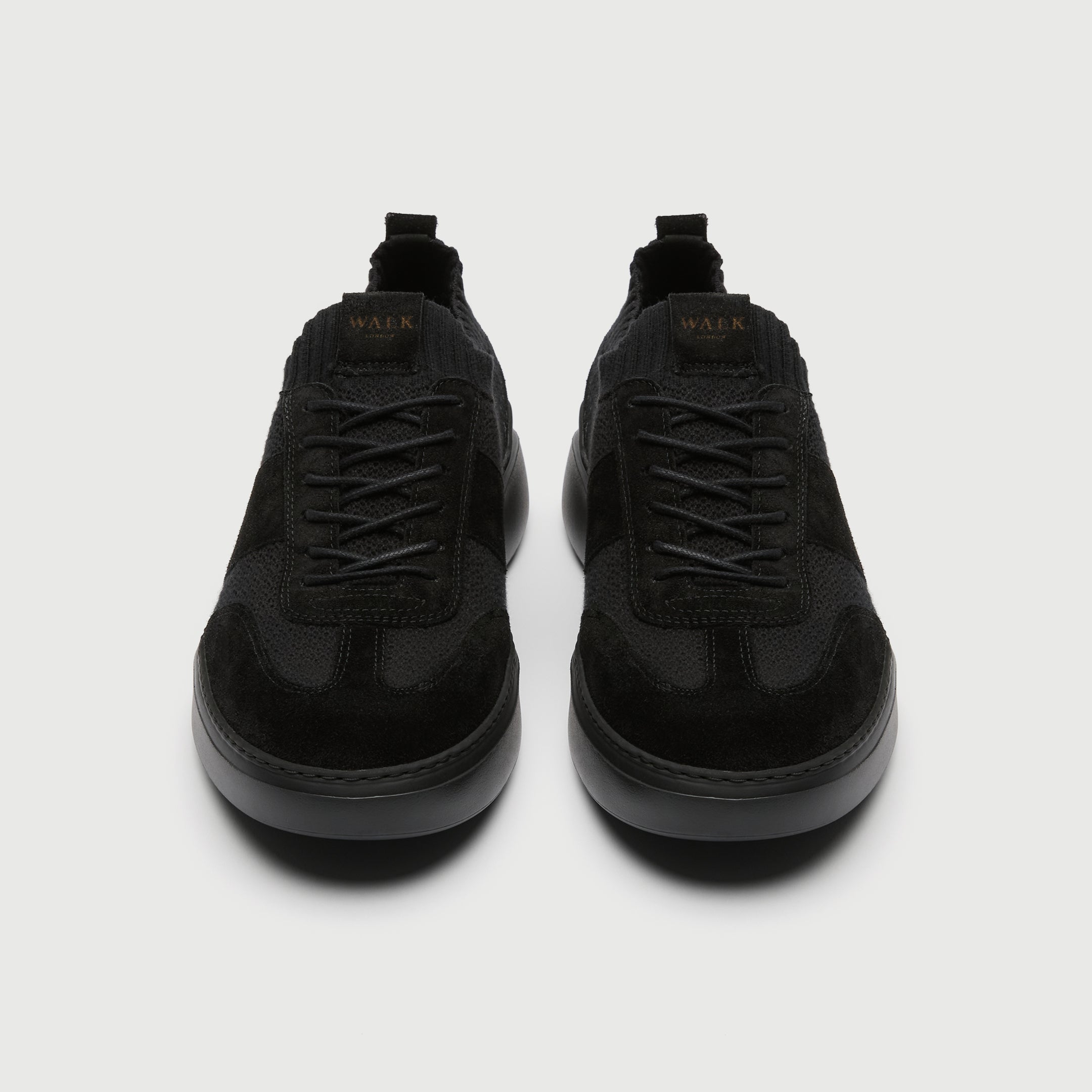 Walk London Mens Venice Trainer | Black Suede