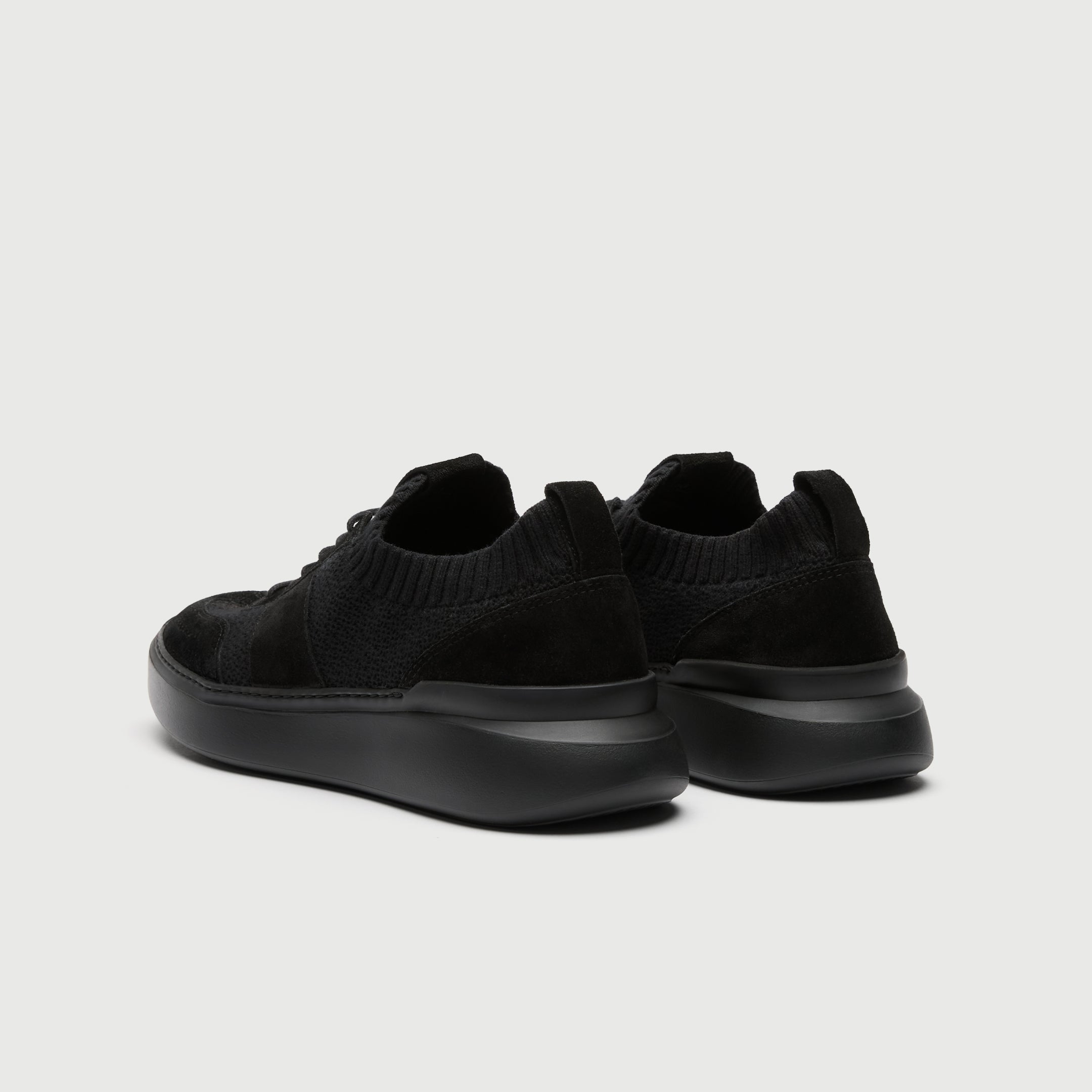 Walk London Mens Venice Trainer | Black Suede