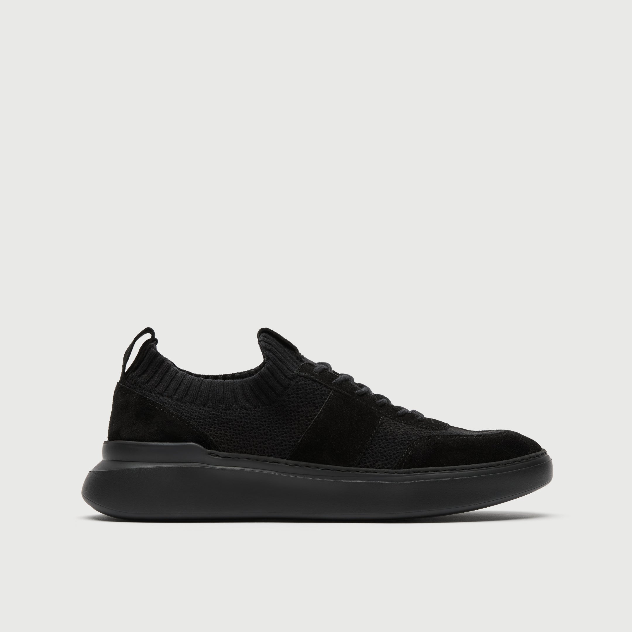 Walk London Mens Venice Trainer | Black Suede