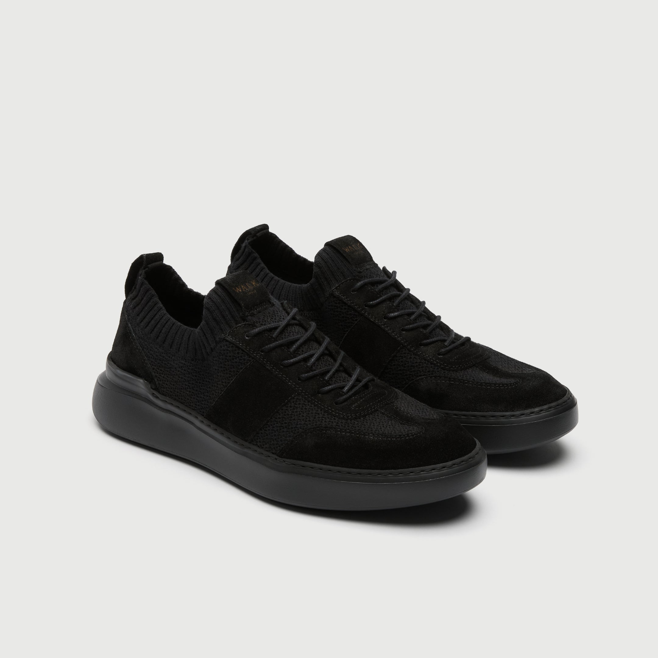 Walk London Mens Venice Trainer | Black Suede