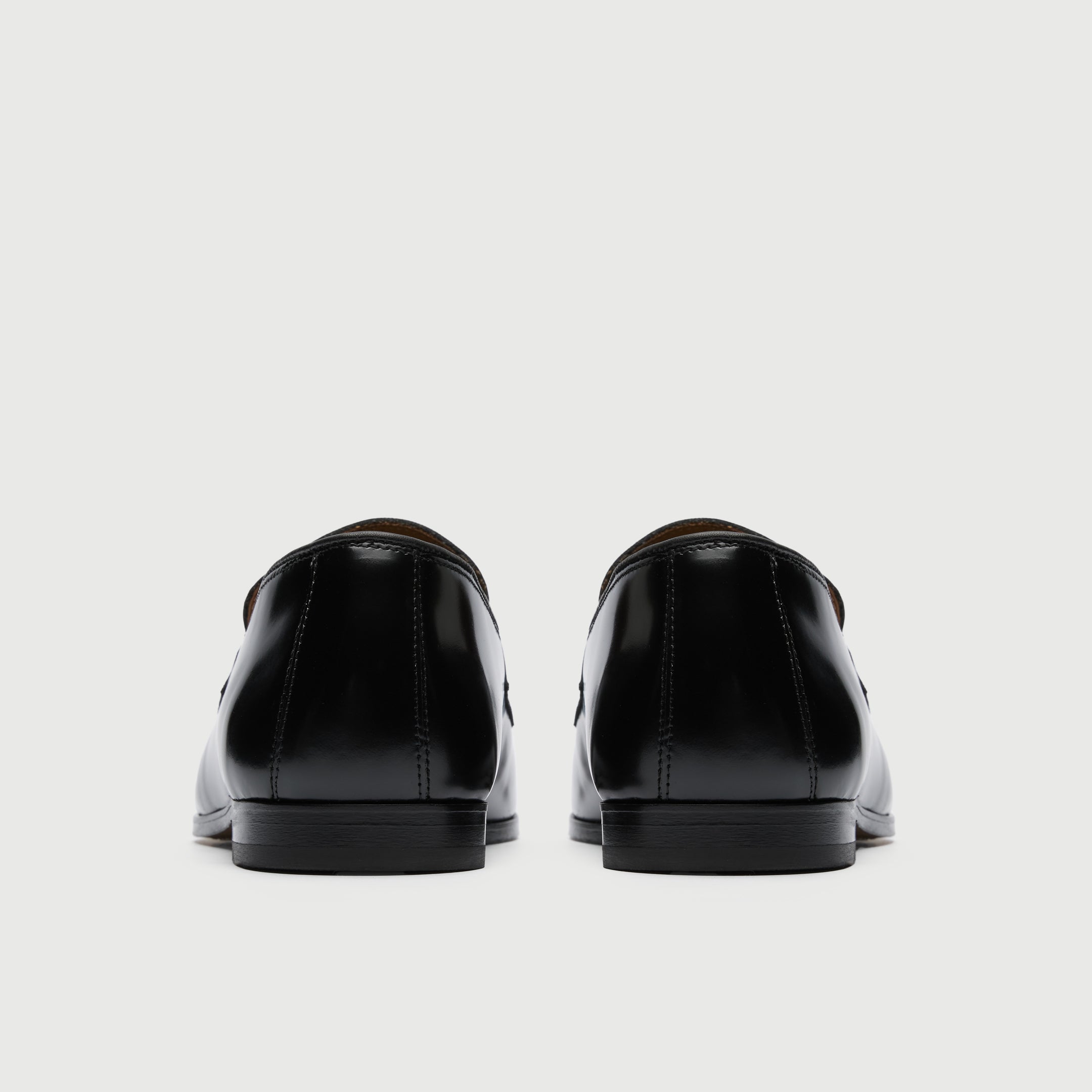 Walk London Mens Windsor Saddle Loafer in Smooth Black Leather