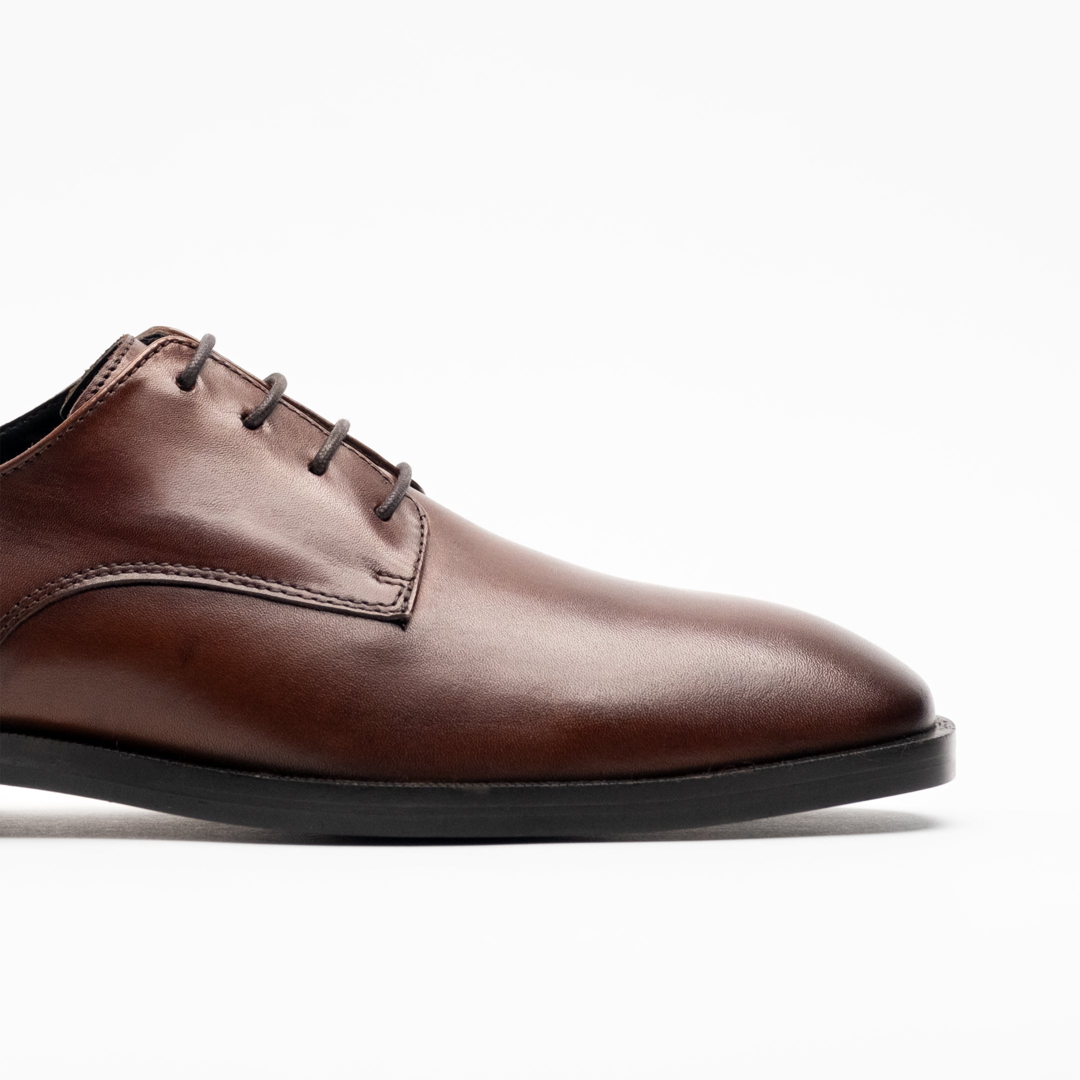 Walk London Alex Derby Shoe - Brown Leather