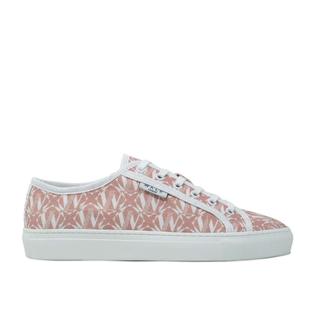 WALK London Boulevard Monogram Trainer Nude Canvas