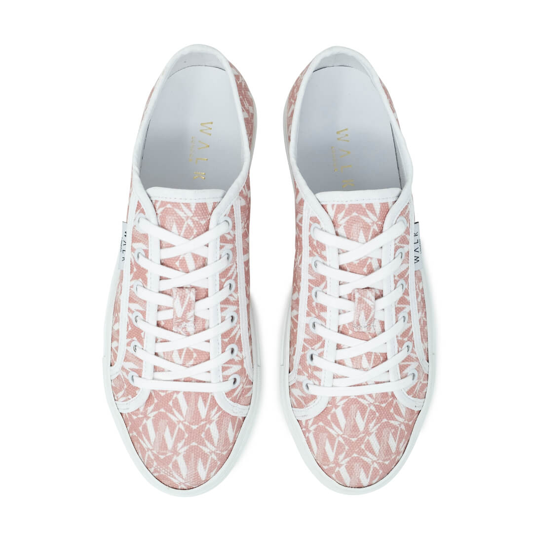 WALK London Boulevard Monogram Trainer Nude Canvas