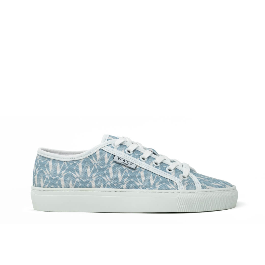 WALK London Boulevard Monogram Trainer Blue Canvas