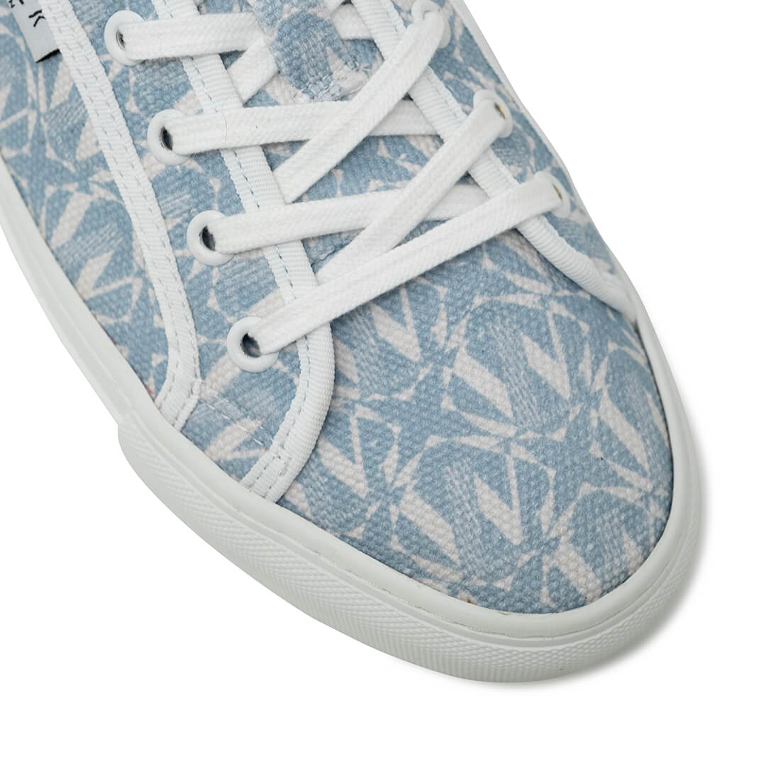 WALK London Boulevard Monogram Trainer Blue Canvas