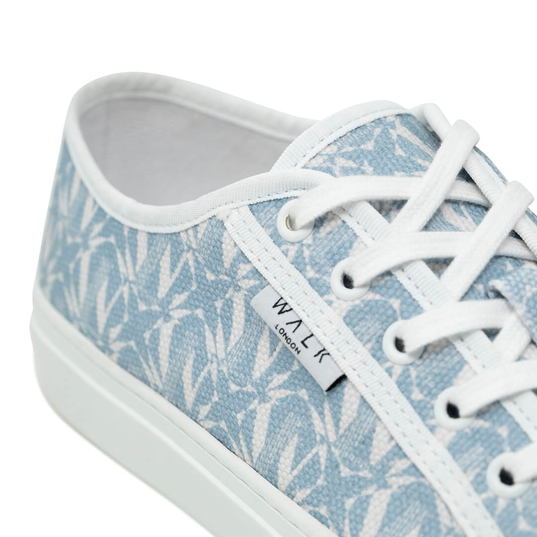 WALK London Boulevard Monogram Trainer Blue Canvas