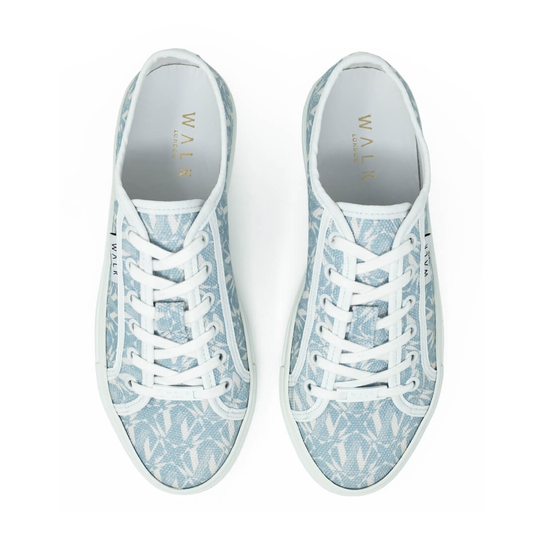 WALK London Boulevard Monogram Trainer Blue Canvas