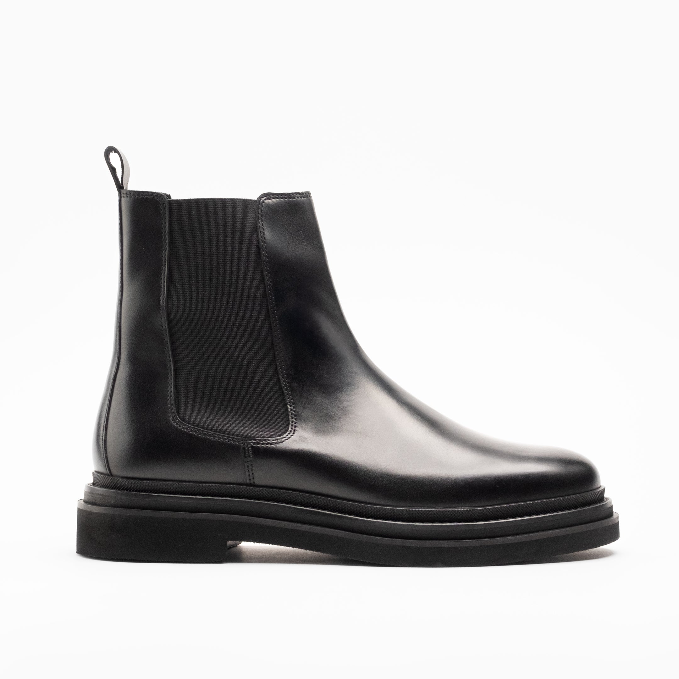 Walk London Mens Brooklyn Chelsea Boot in Black Leather