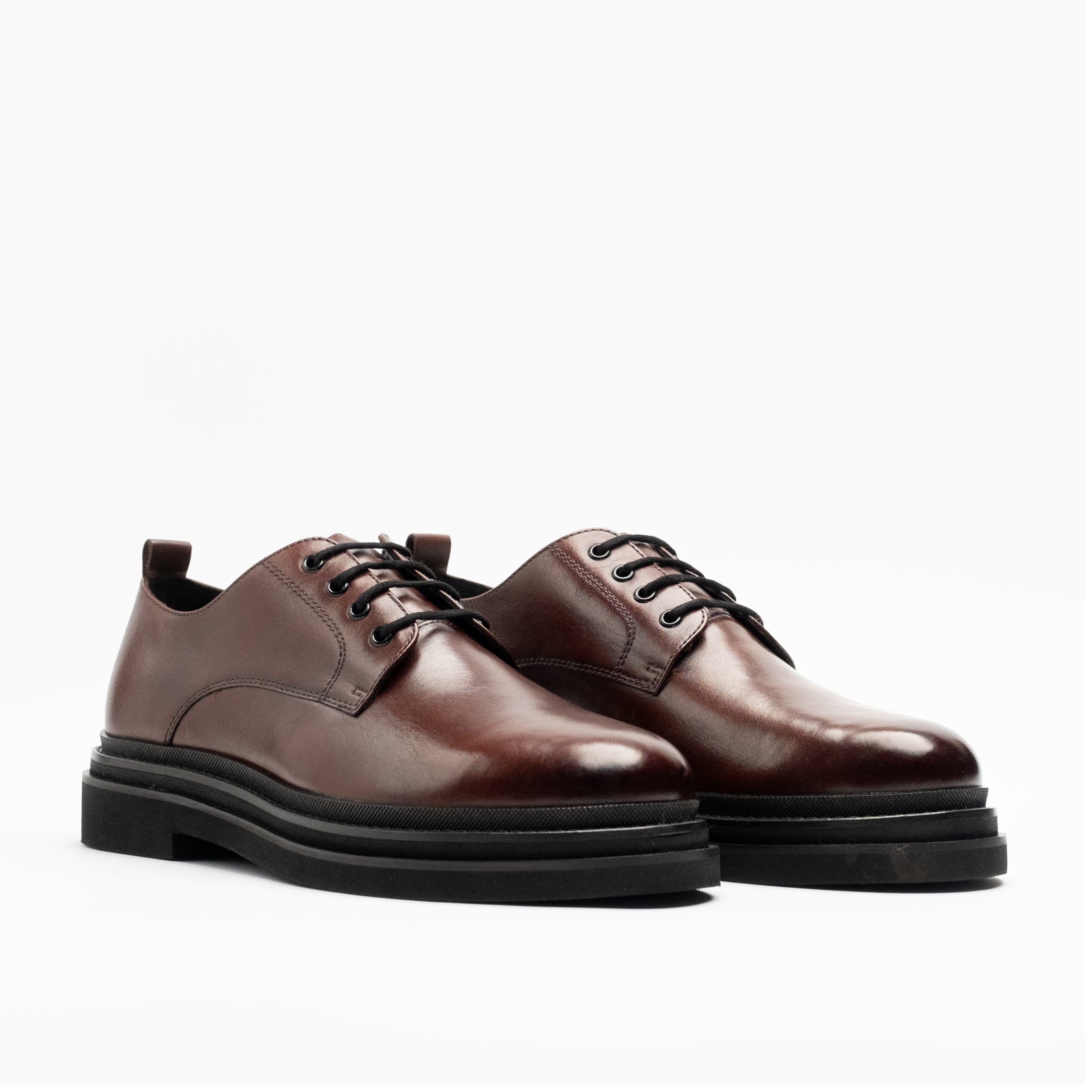 Walk London Brooklyn Derby Shoe - Brown Leather