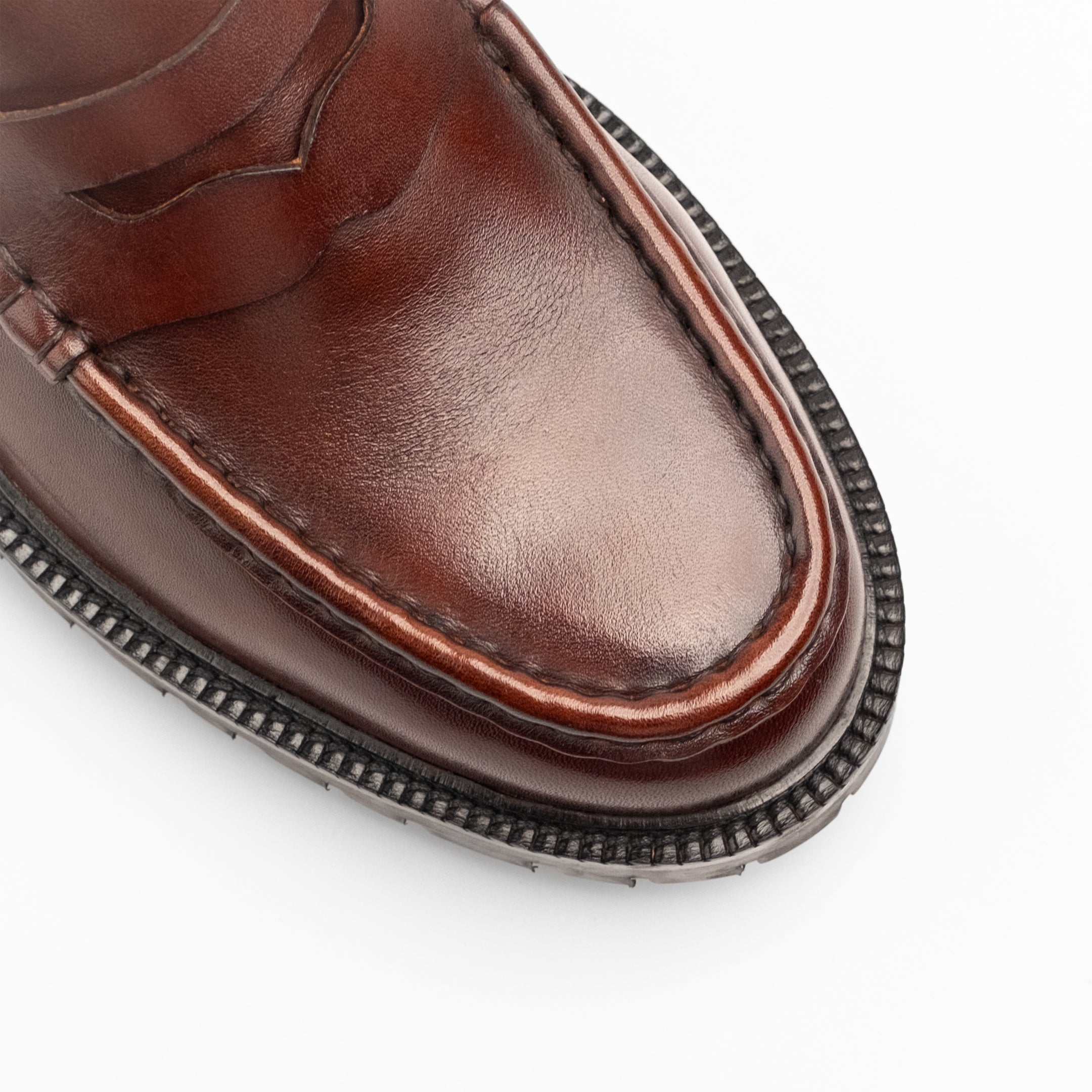 Walk London Mens Campus Saddle Loafer in Brown Leather