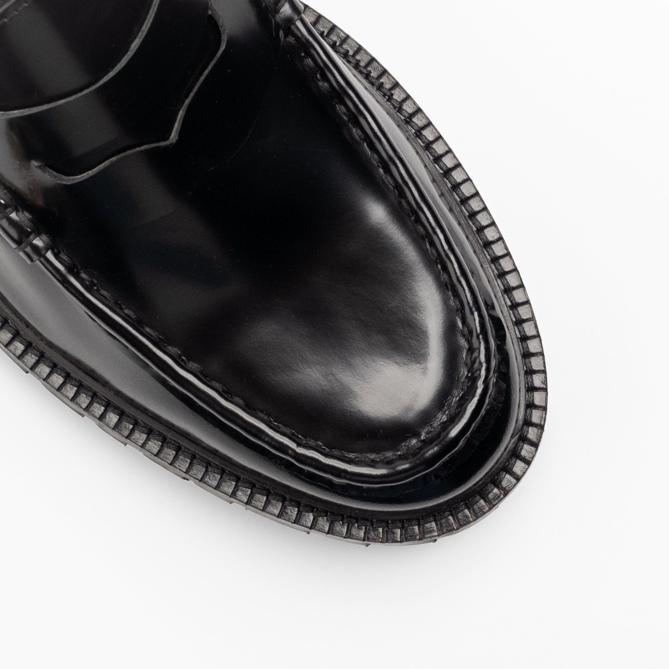 Walk London Mens Campus Saddle Loafer in Smooth Black Leather