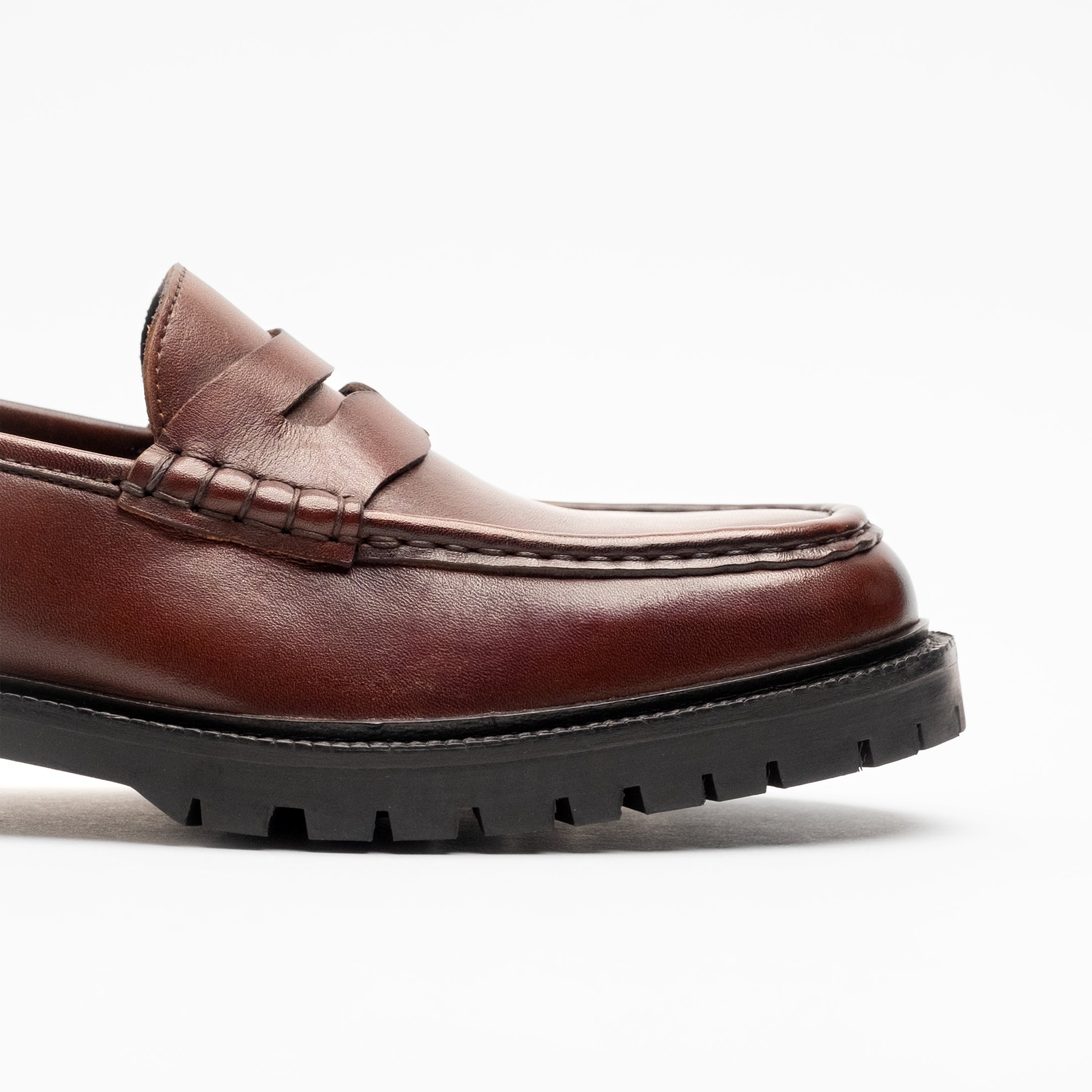 Walk London Mens Campus Saddle Loafer in Brown Leather