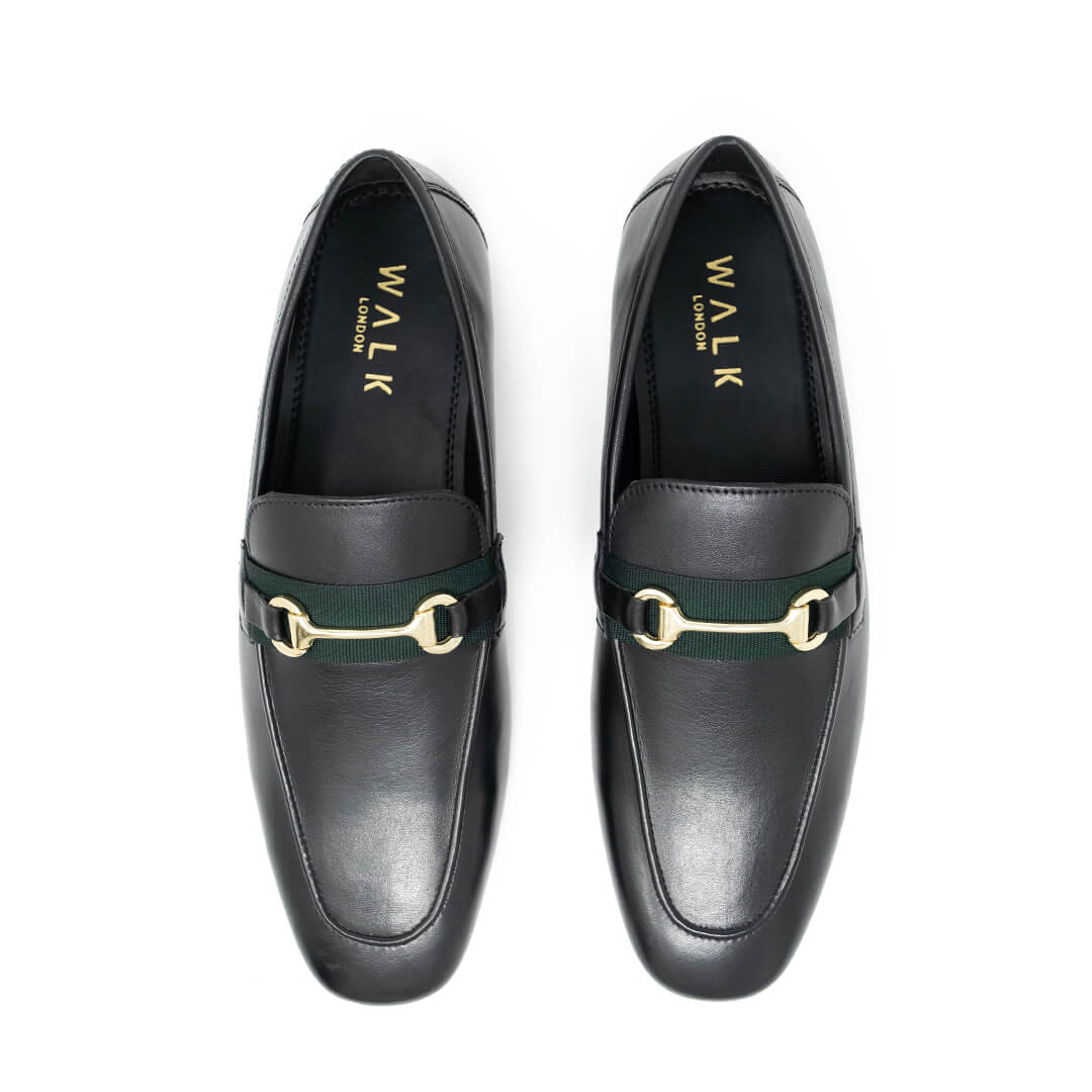 WALK London Capri Trim Loafer Black Leather