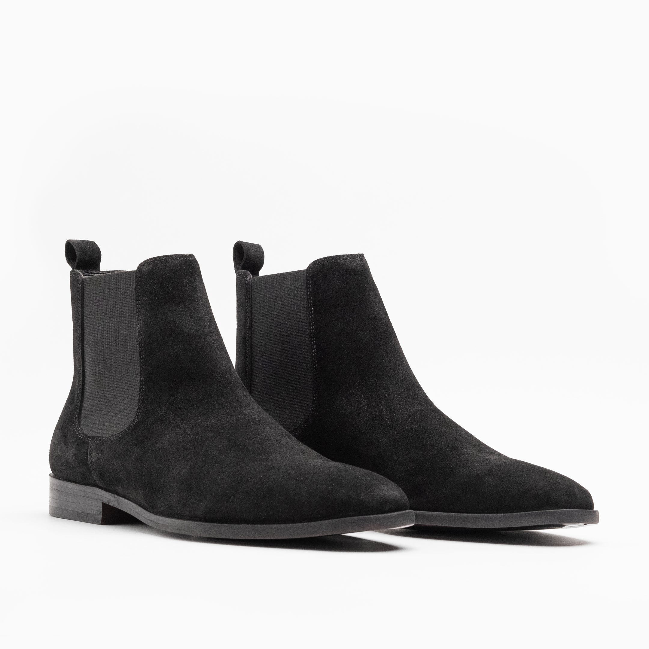 Walk London Mens City Chelsea Boot in Black Suede