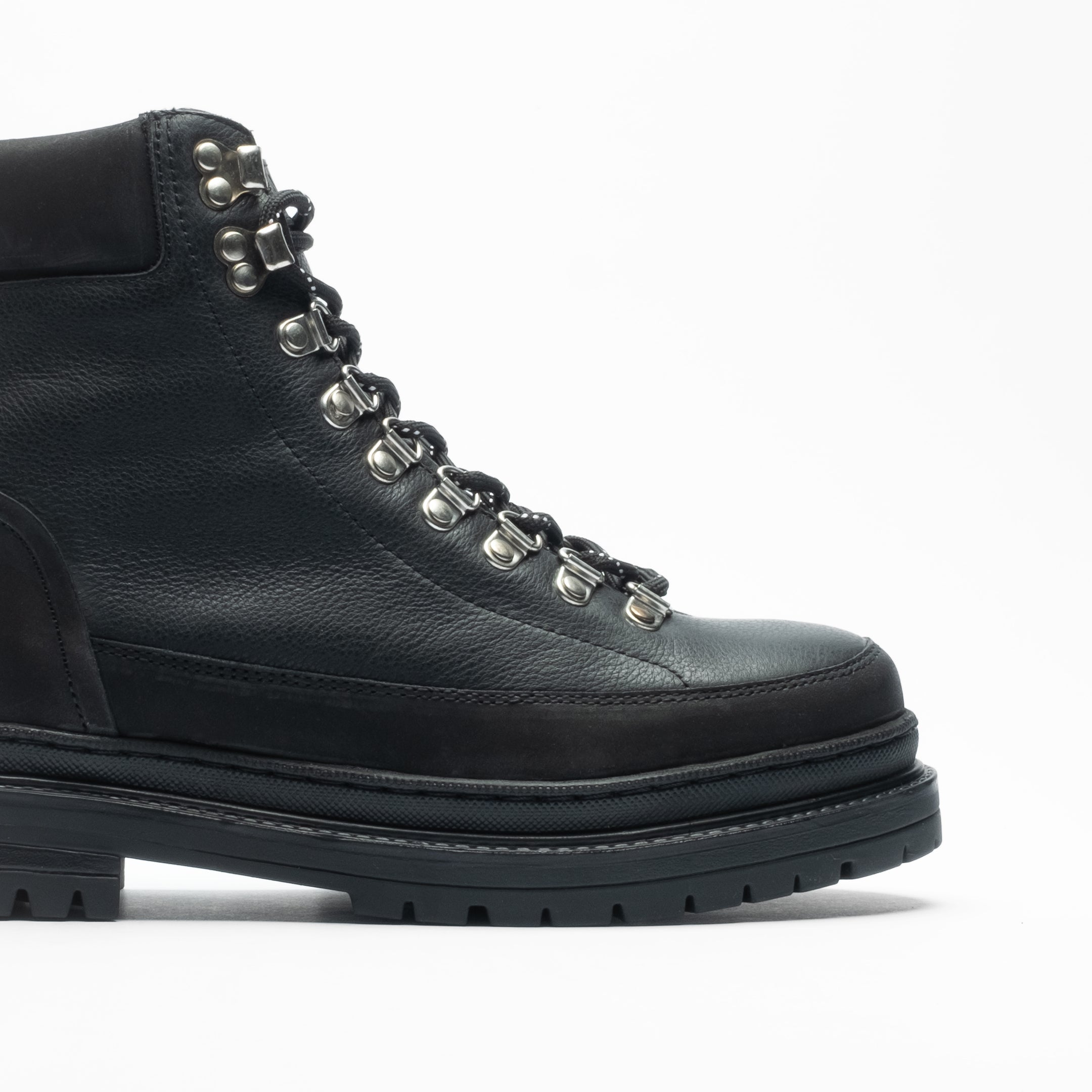 Walk London Mens Element Hiking Boot in Black Leather