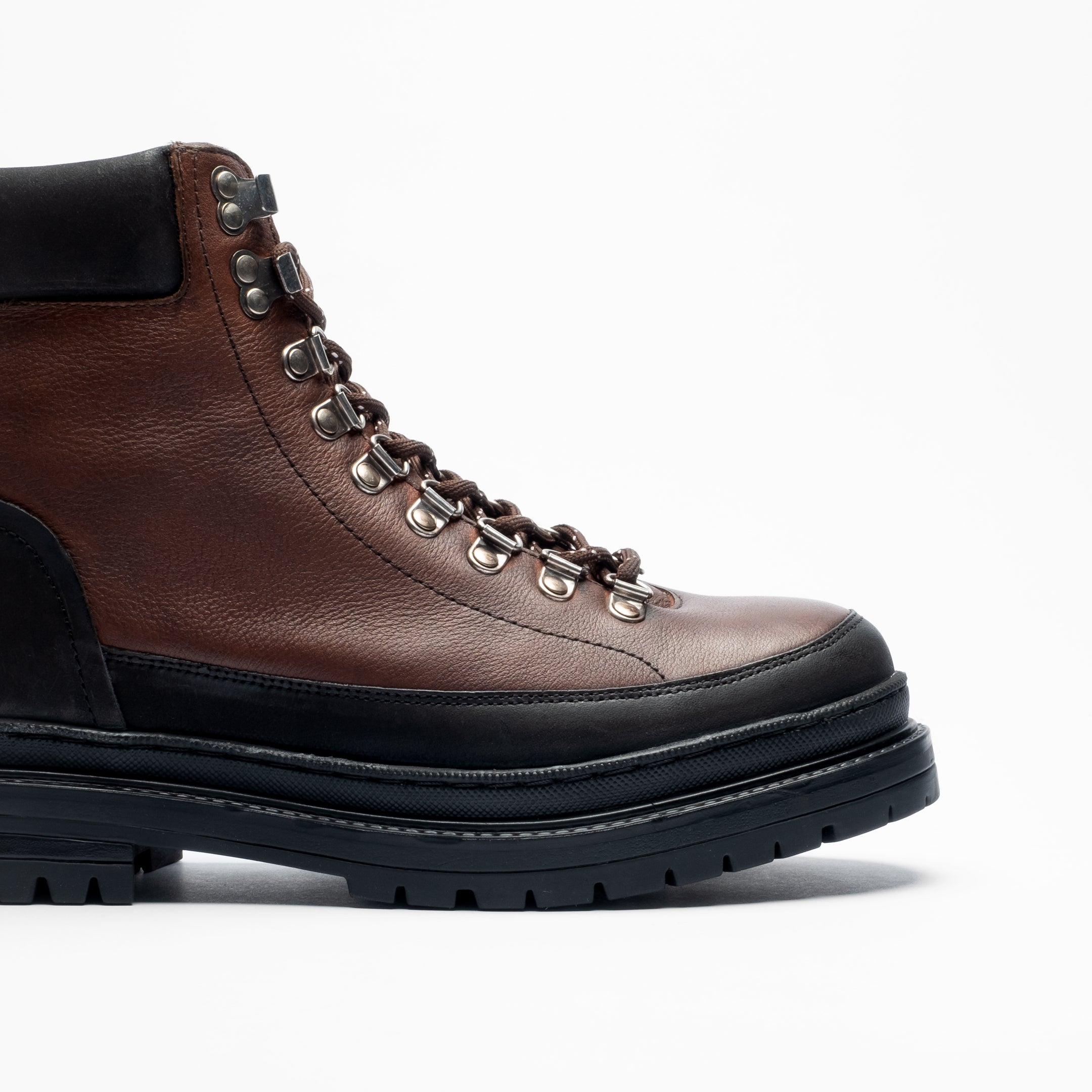 Walk London Mens Element Hiking Boot in Brown Leather