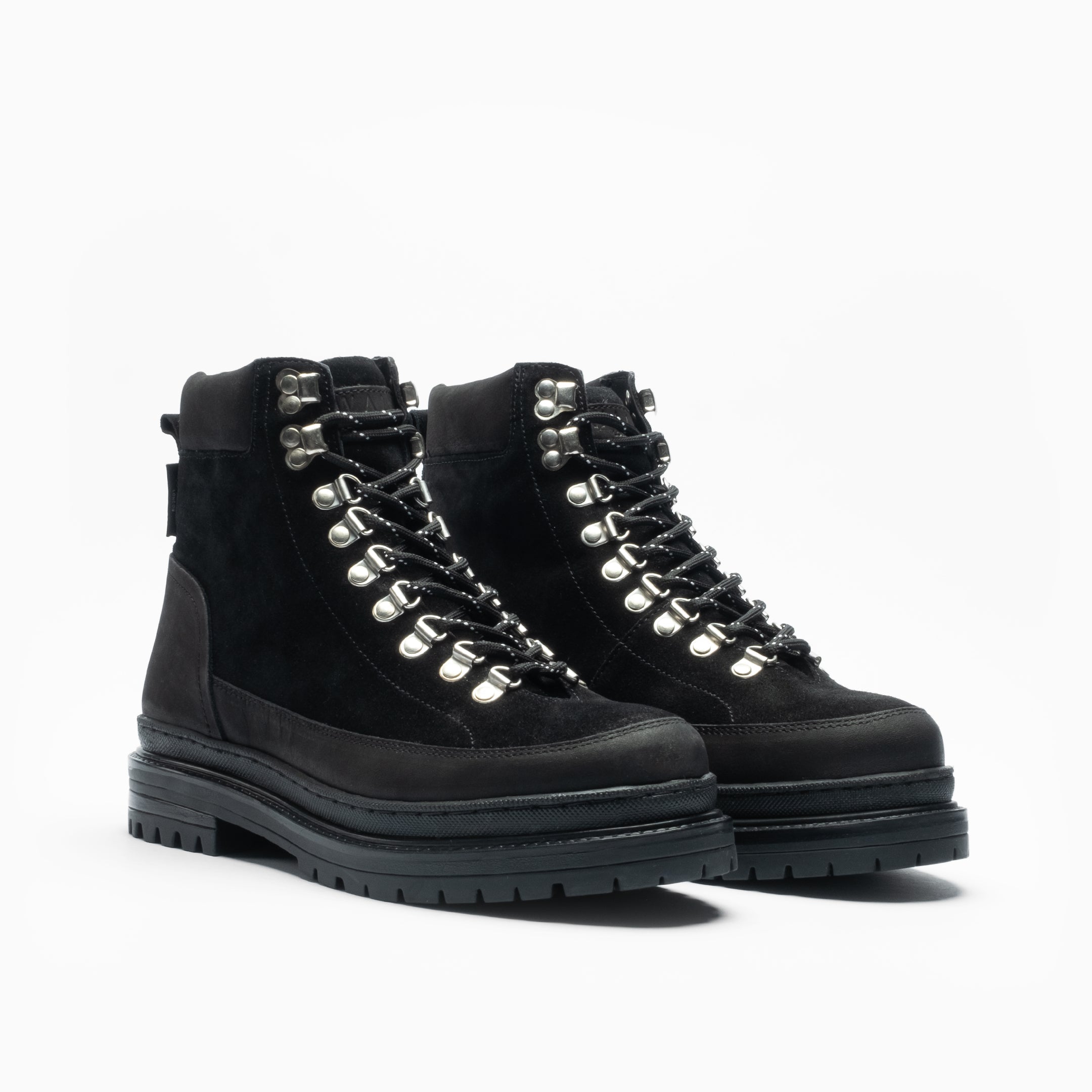 Walk London Mens Element Hiking Boot in Black Suede