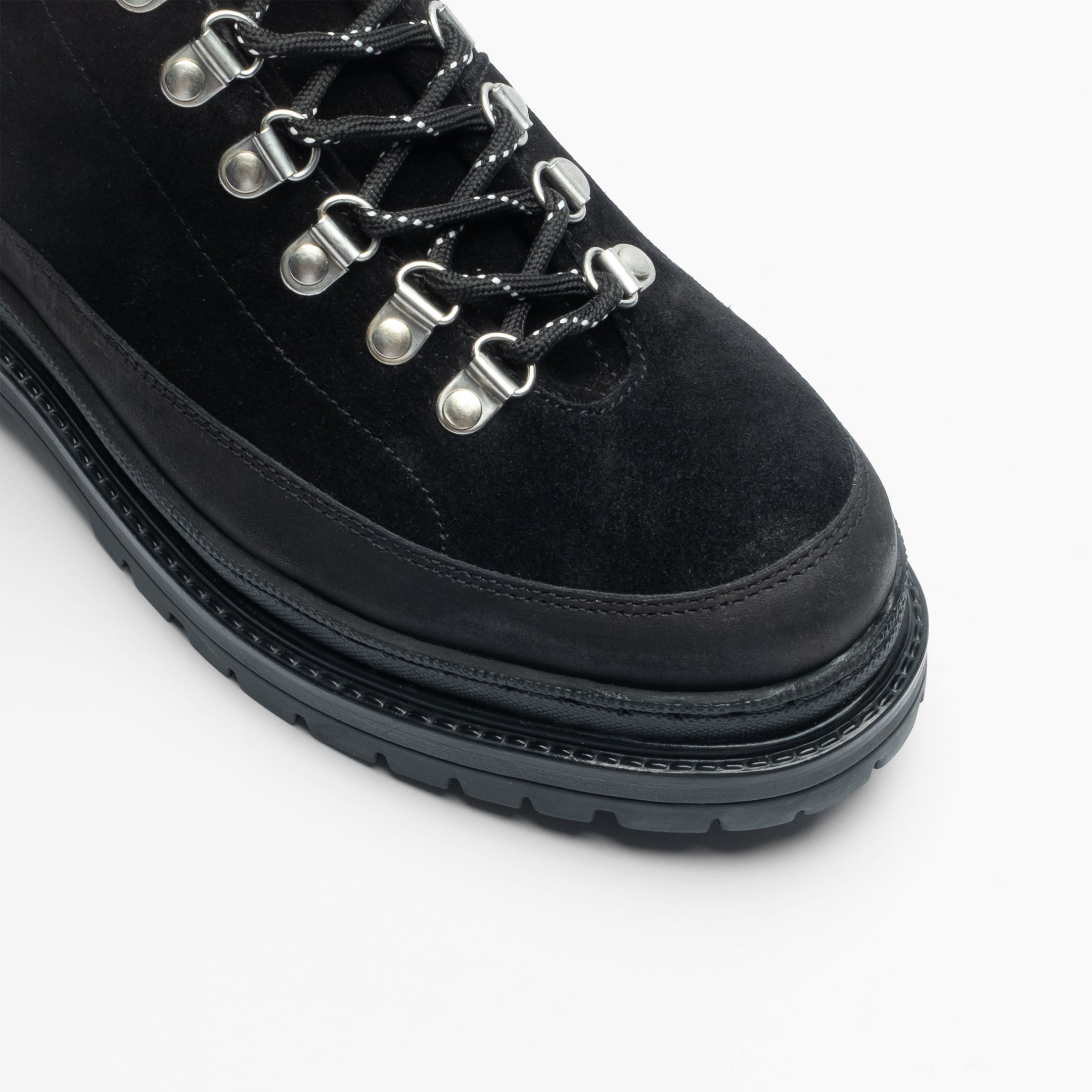 Walk London Mens Element Hiking Boot in Black Suede