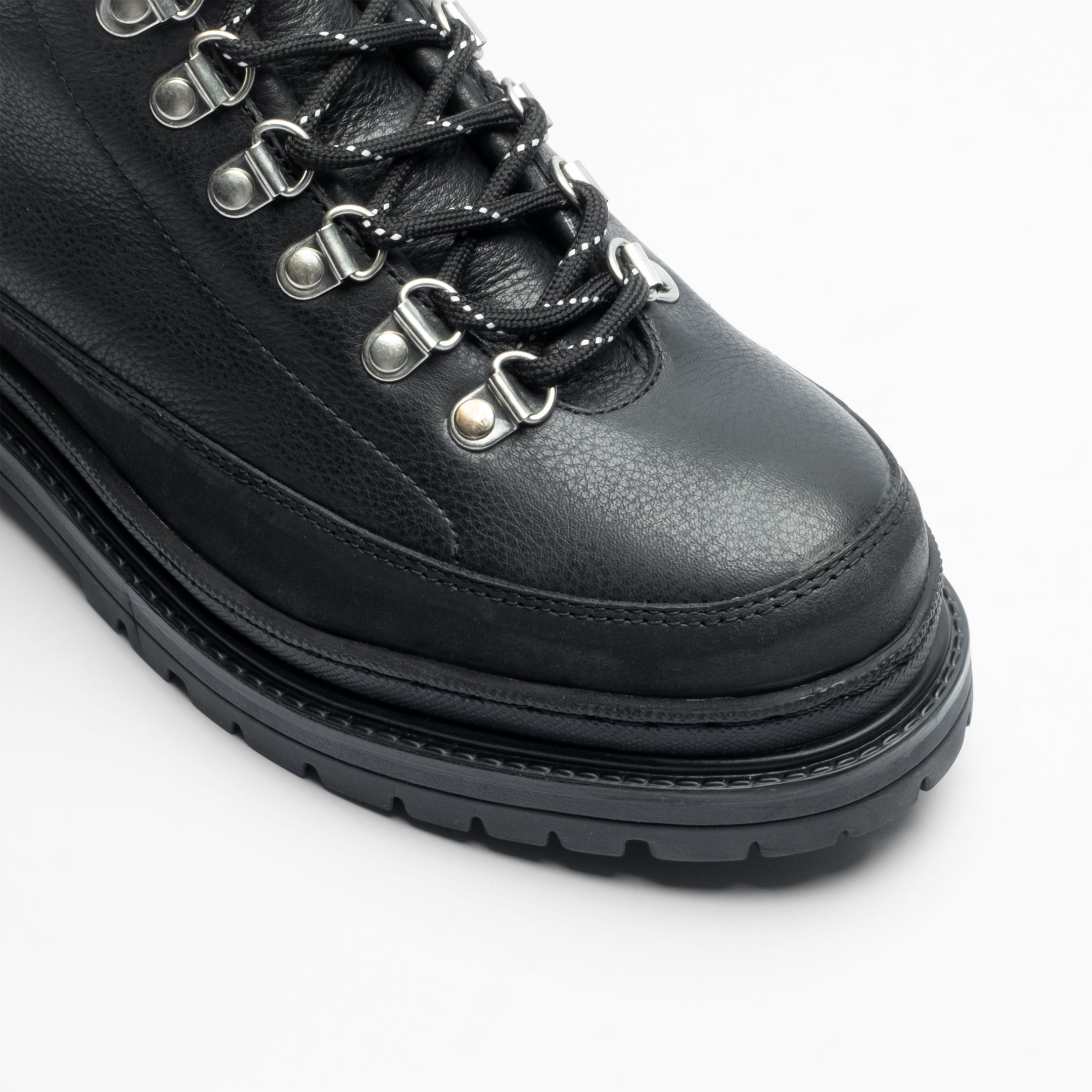 Walk London Mens Element Hiking Boot in Black Leather