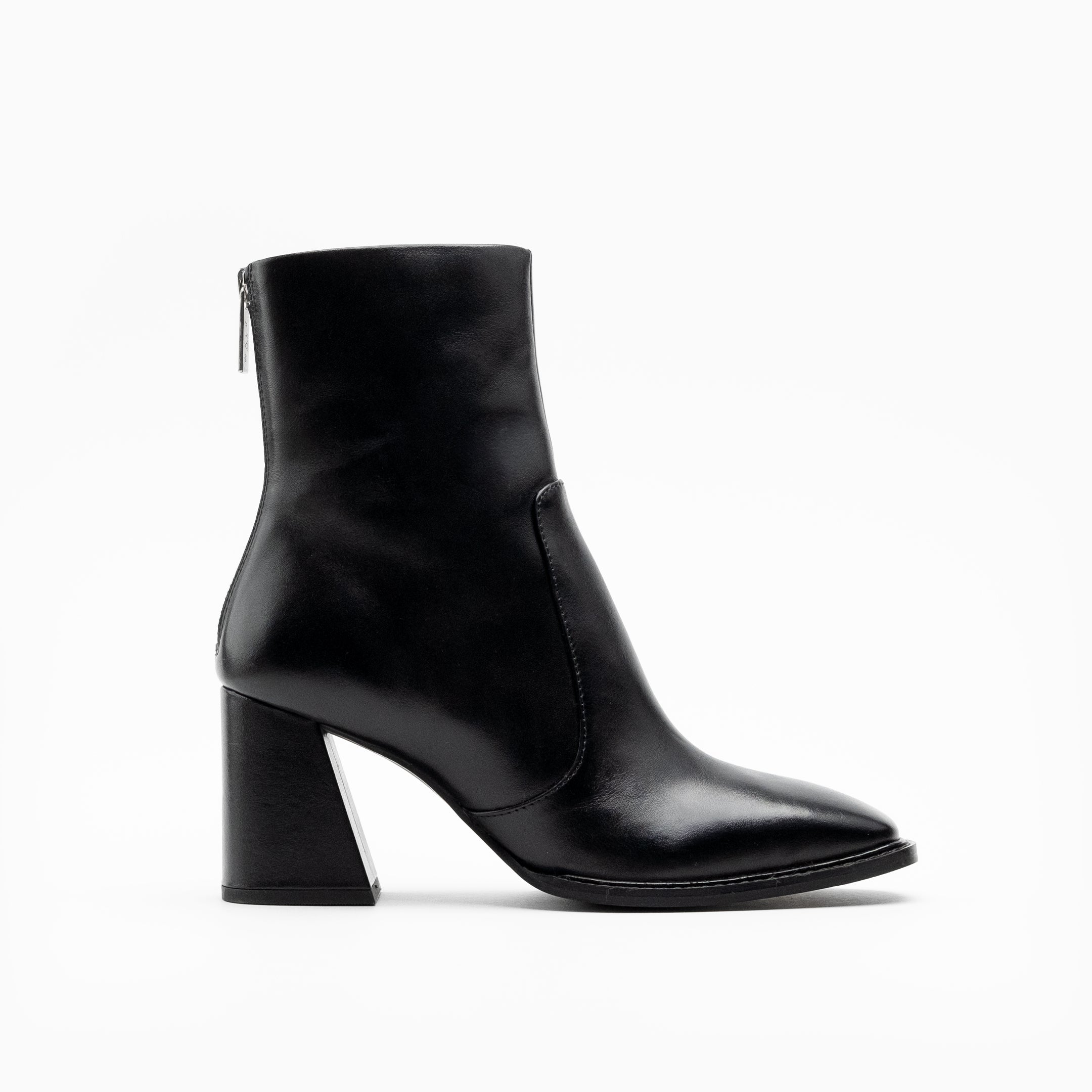 Walk London Womens Frankie Back Zip Boot in Black Leather