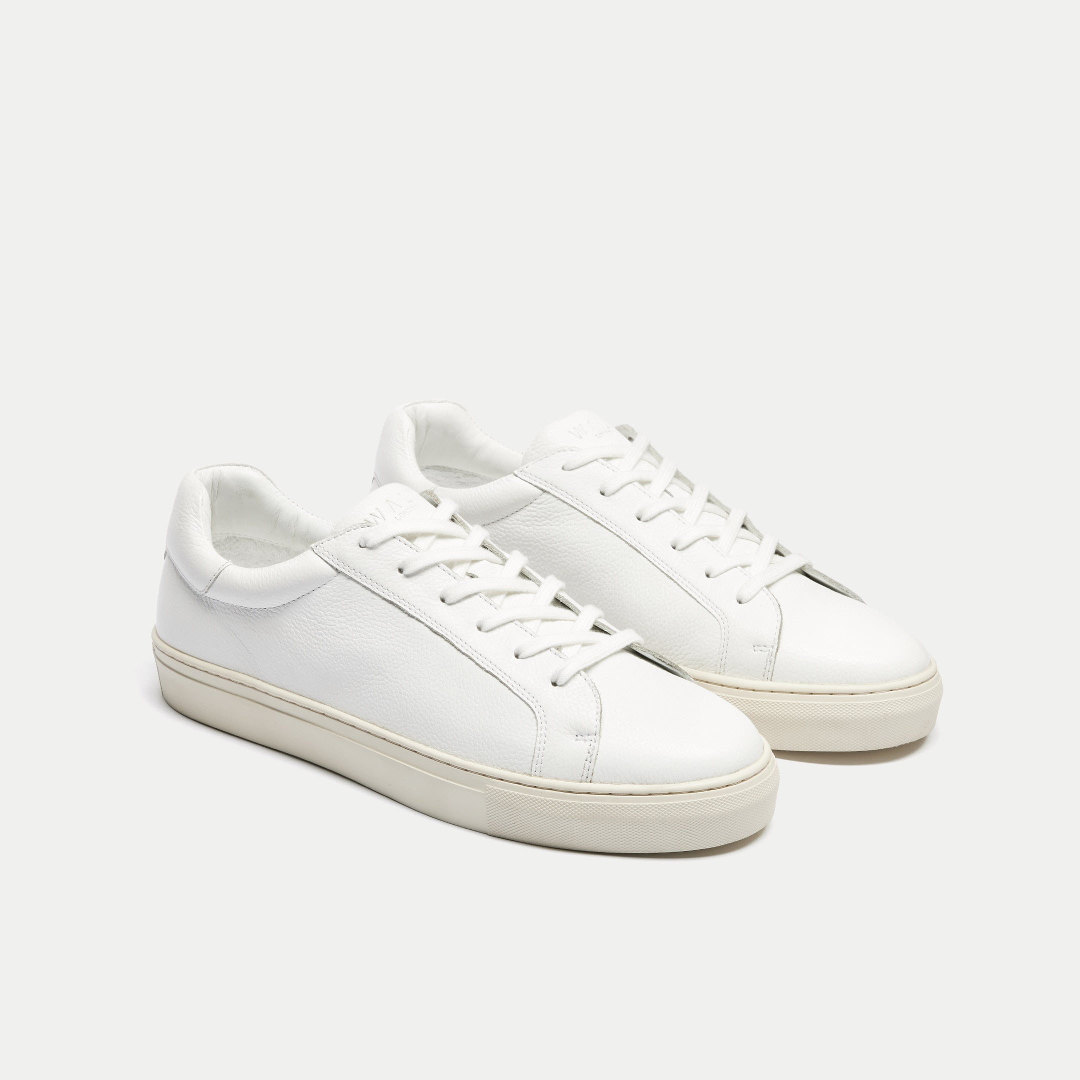 Walk London Mens Harrison Sneaker in White Leather