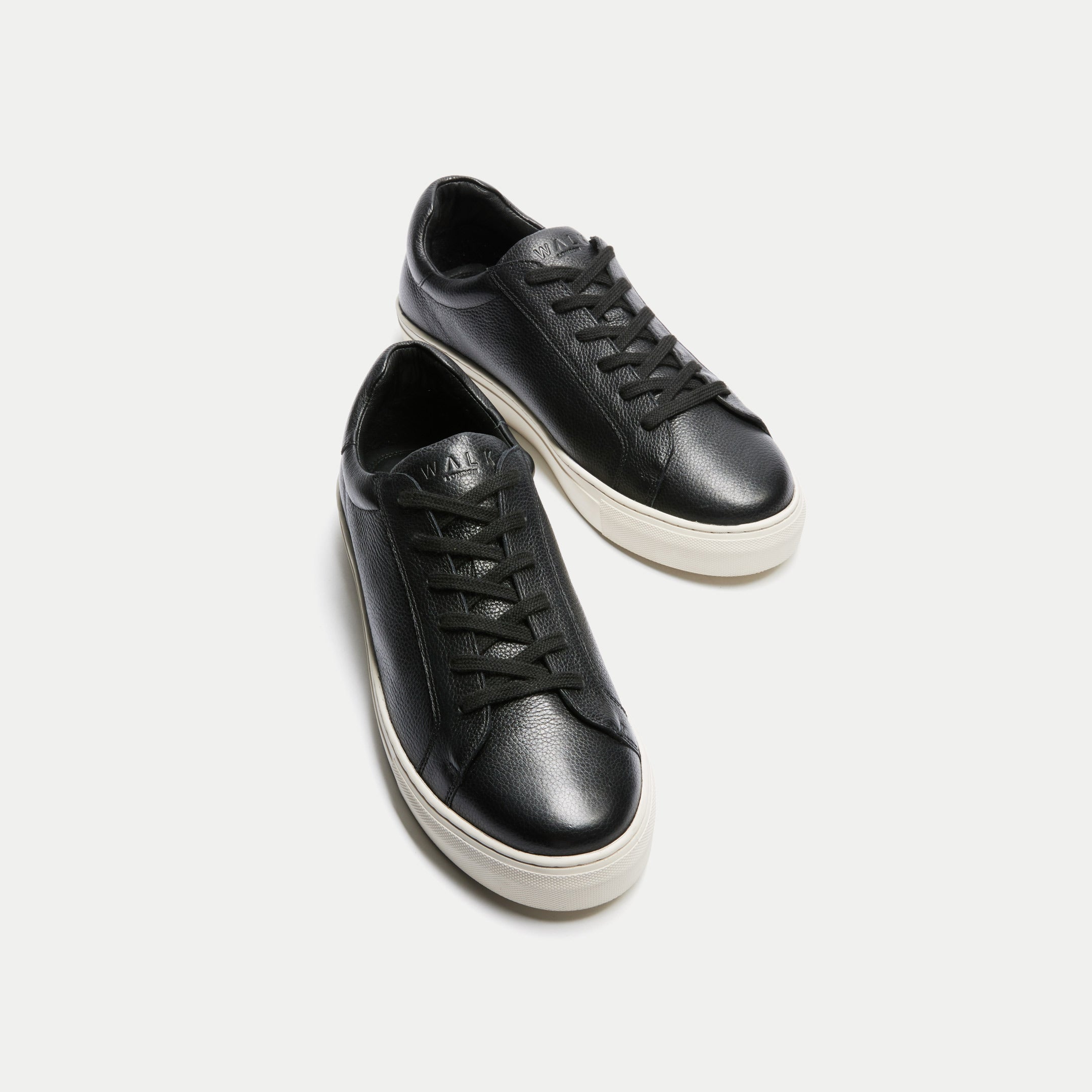 Walk London Mens Harrison Sneaker in Black Leather