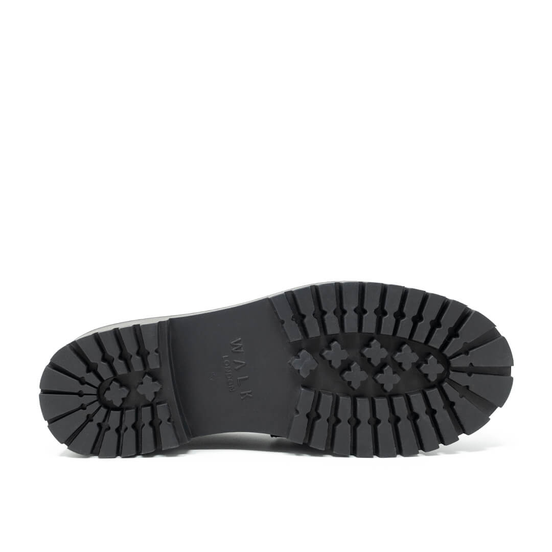 WALK London Holly Fur Hiker Black Leather