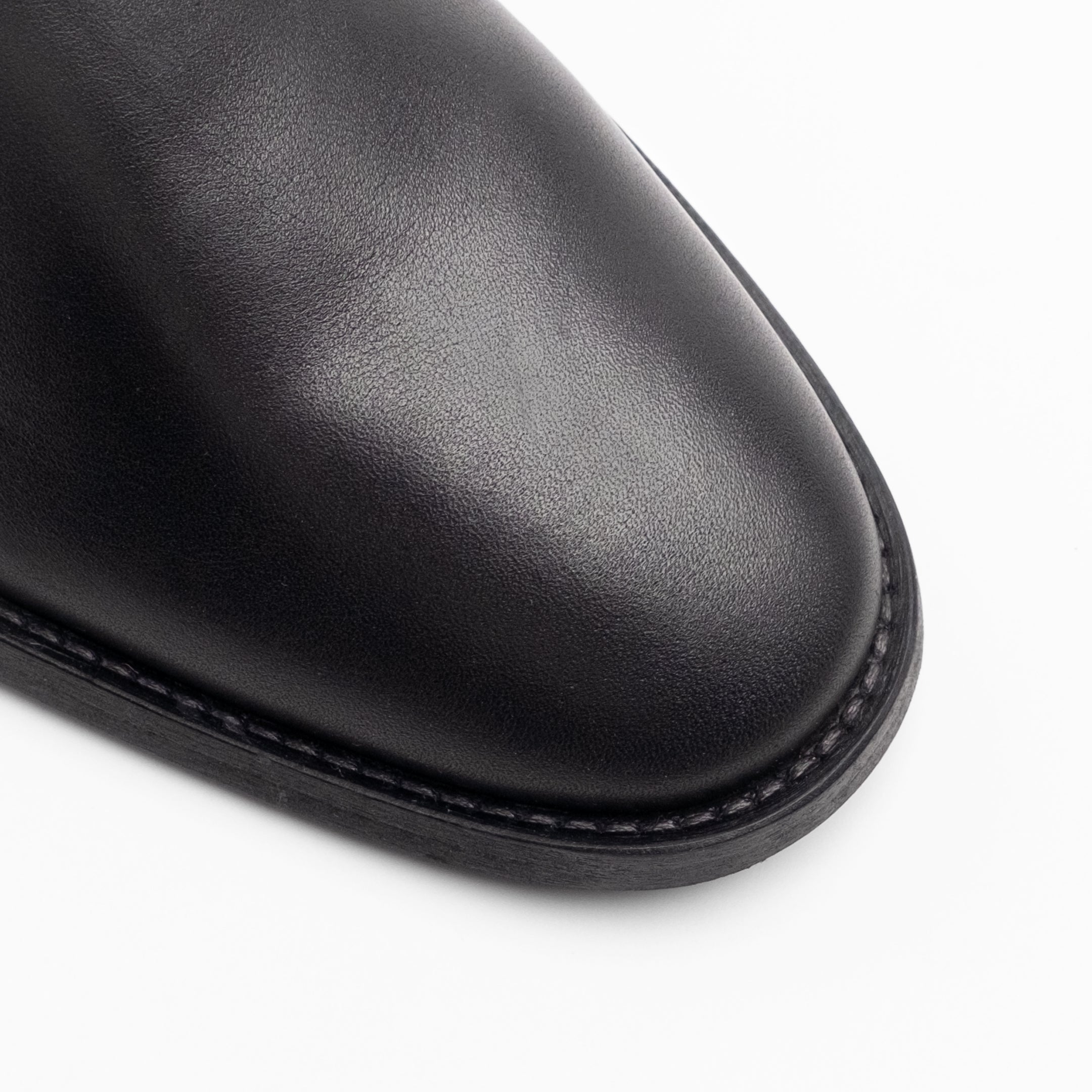 WALK London Mens Hoxton Low Cuban Zip Up Heel in Black Leather