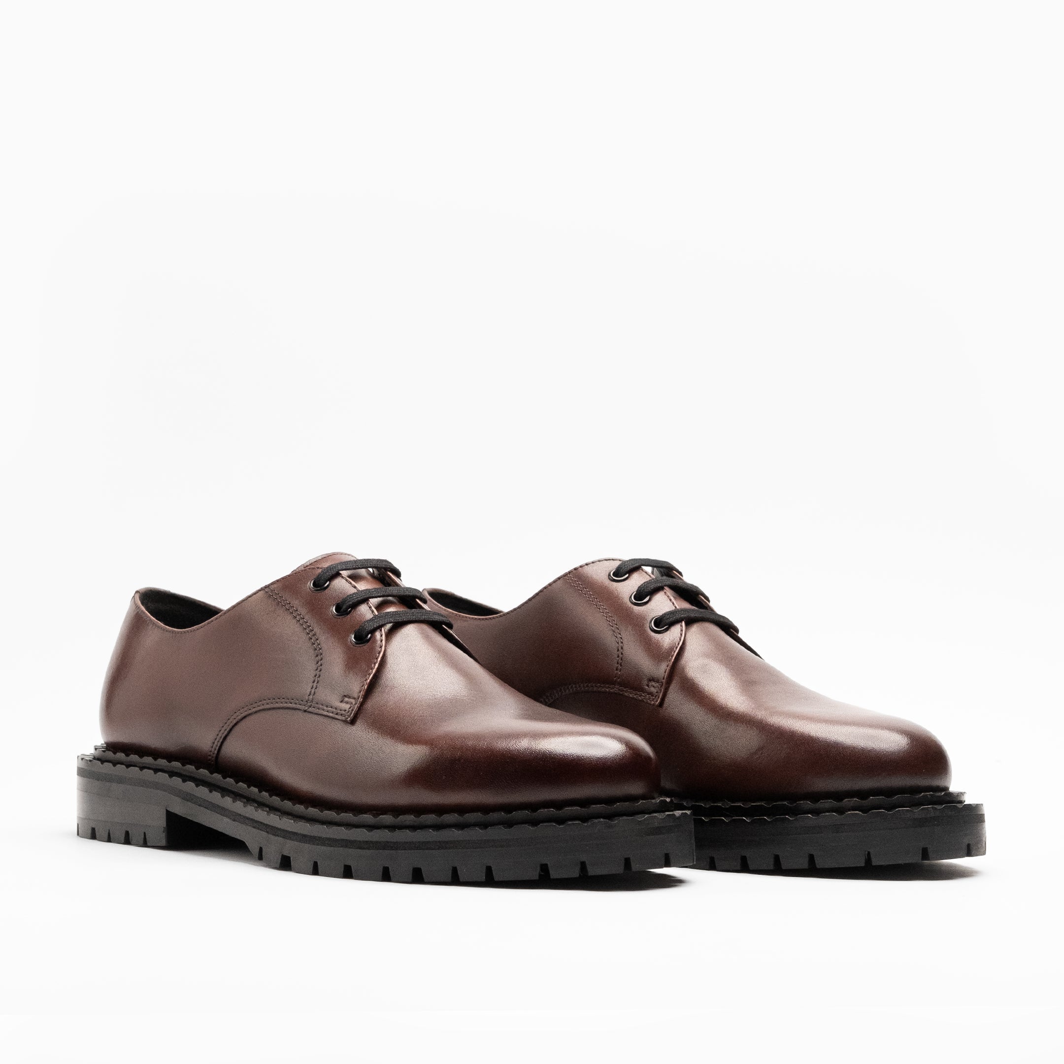 WALK London Mens Jagger Derby Shoe in Brown Leather