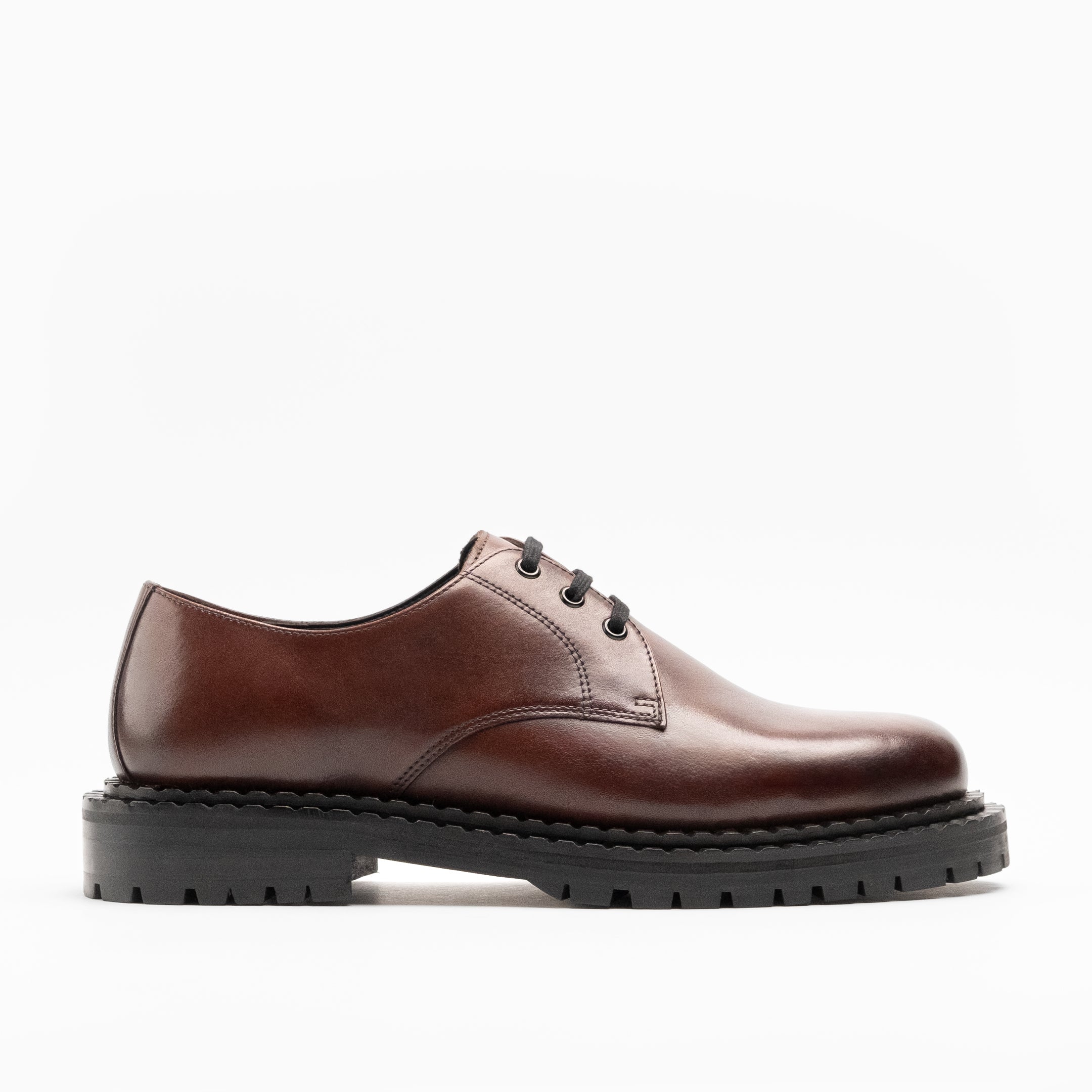 WALK London Mens Jagger Derby Shoe in Brown Leather