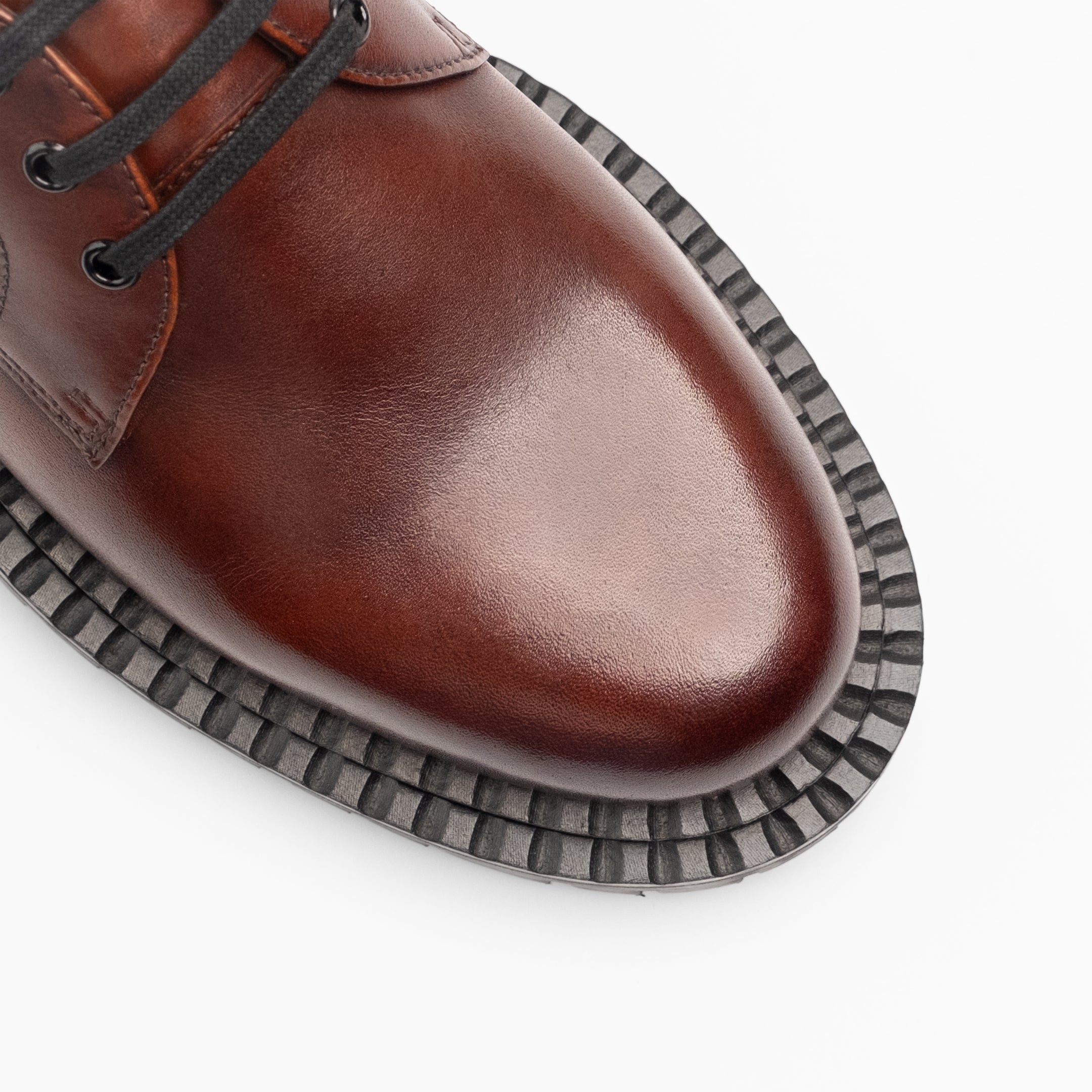 WALK London Mens Jagger Derby Shoe in Brown Leather